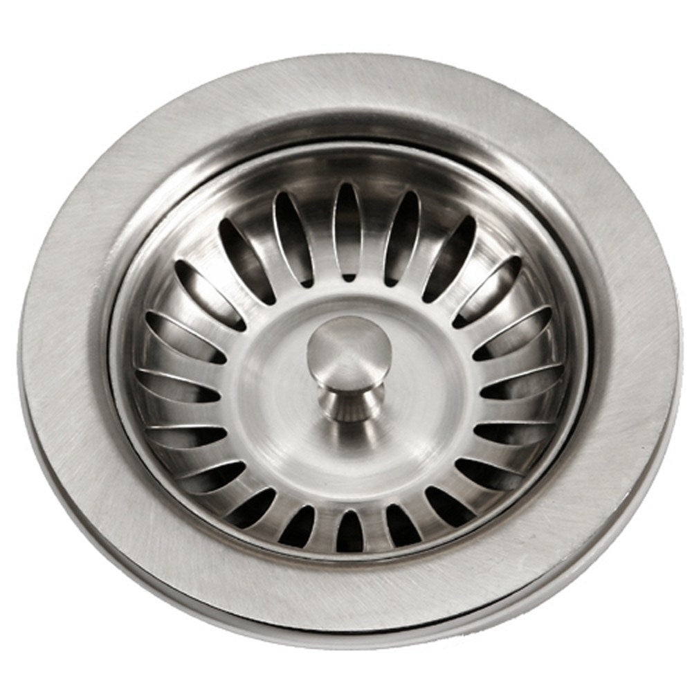 Houzer 190-9180 3.5 Inch Stainless Steel Basket Strainer - Perfect for Kitchen Sinks, Bathroom Drains & Commercial Use