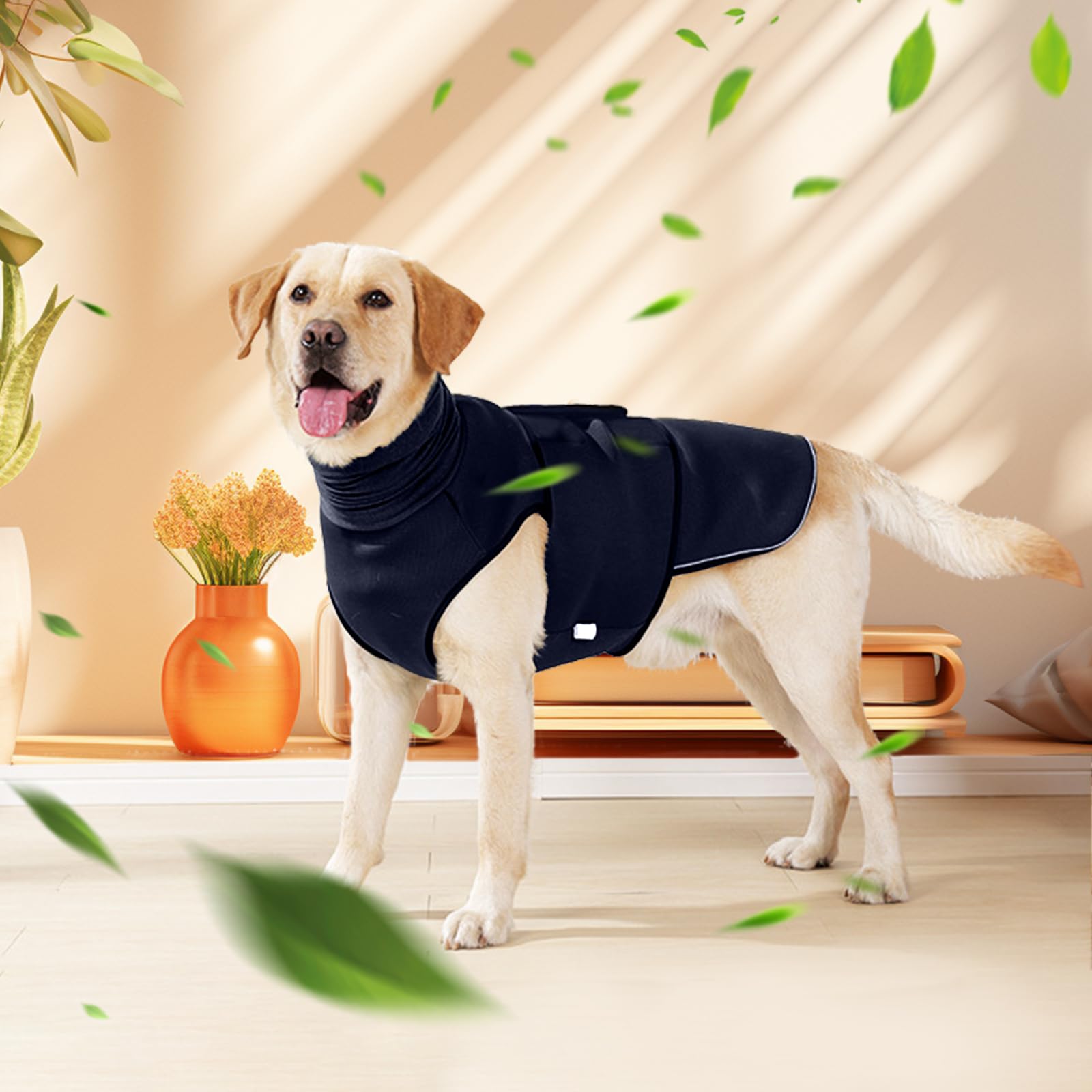 Lelepet Anxiety Relief Dog Shirt with Calming Hood & Reflective Strips - Breathable Dog T-Shirt for Small, Medium & Large Dogs - Perfect for Stress Relief, Night Walks & Outdoor Adventures