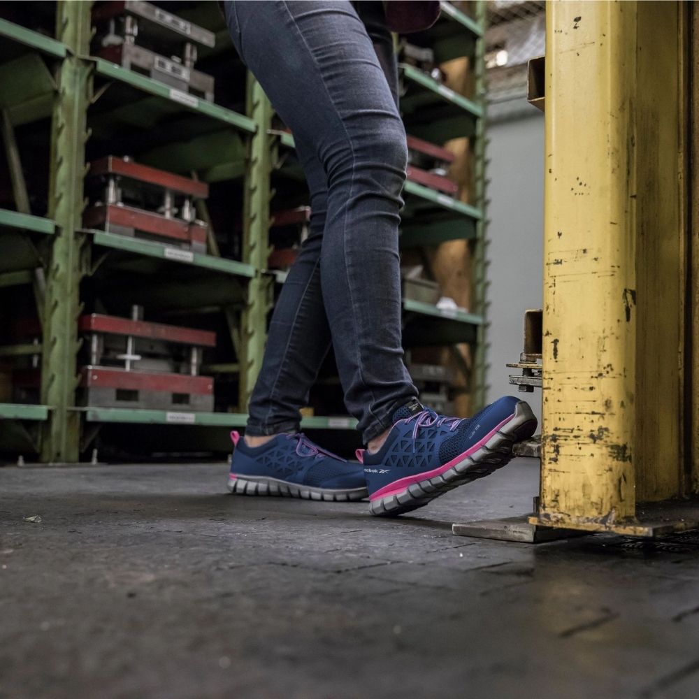Reebok Women's Sublite Cushion Lightweight Work Safety Shoes IB046 - Non-Slip Comfort for Nurses, Chefs & Warehouse Workers