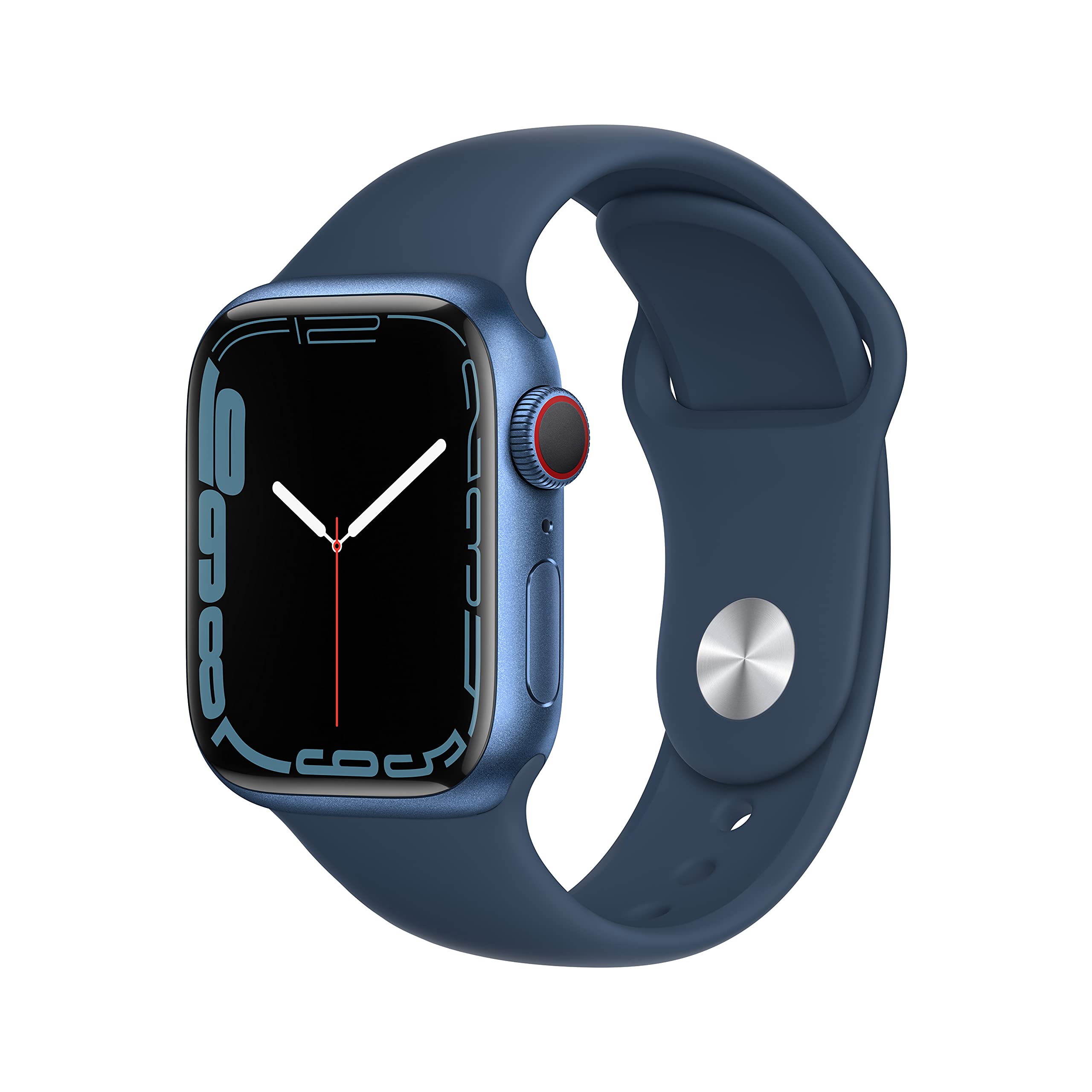 Apple Watch Series 7 GPS + Cellular 41mm - Blue Aluminum Case with Abyss Blue Sport Band (Renewed) | Smartwatch for Fitness Tracking, Heart Rate Monitoring & Calls | Perfect for Running, Swimming & Daily Wear