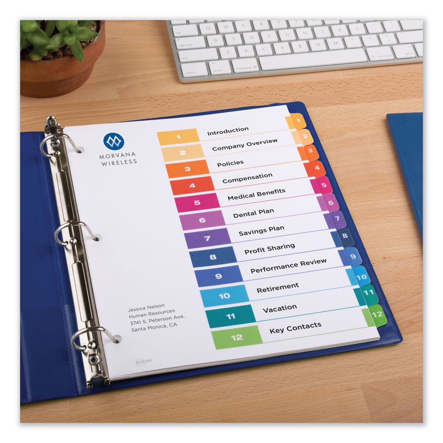 Avery Customizable Table of Contents Index Dividers with Multicolor Tabs - 12 Tabs (1-12), 11