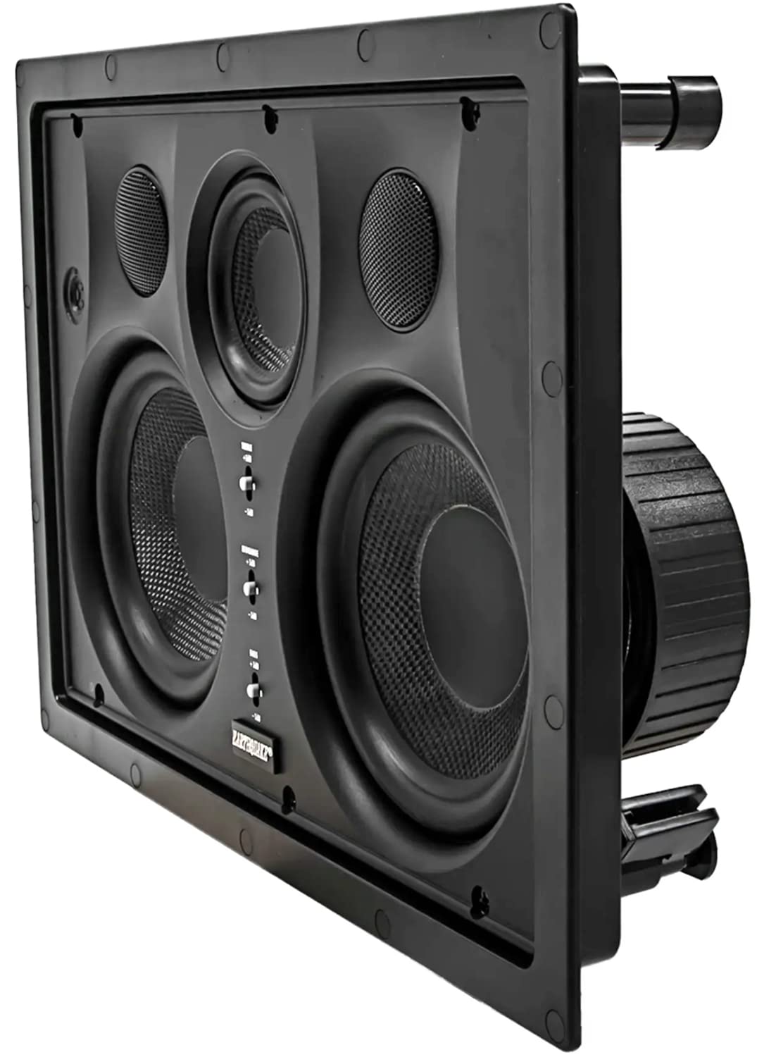 Earthquake Sound EWS530C Edgeless Series 3-Way Carbon Fiber In-Wall LCR Speaker with Magnetic Grille - High Performance Home Theater Audio (Black, Single) - Perfect for Living Rooms, Home Cinemas, and Multi-Room Audio Systems