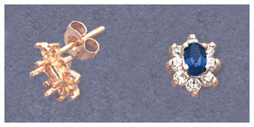 Sterling Silver or 14K Gold Princess Cut Oval Cluster Stud Earrings - 5x3mm Oval Gemstone Earrings Set (2 Pieces) - Handcrafted in USA - Perfect for Weddings, Parties & Special Occasions