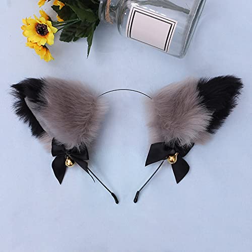 Fxaelian Animal Fox Cat Dog Ears Headband - Adjustable Cute Faux Fur Cosplay Costume Accessories for Halloween, Cosplay Parties, Anime Conventions and Pet Dress Up