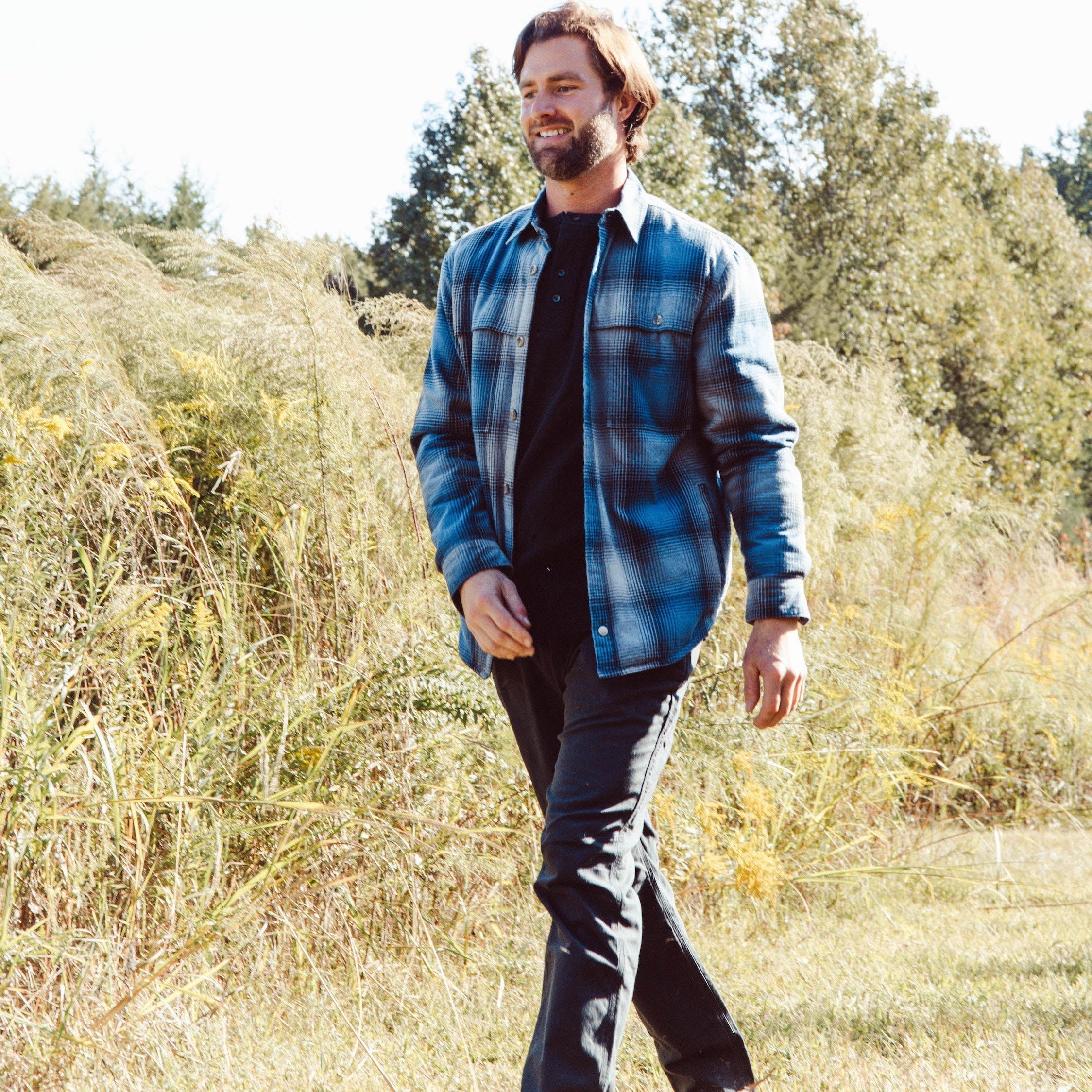 Men's Boone Shirt Jacket in Forest Moss - Lightweight Flannel Shirt for Outdoor Hiking, Camping & Casual Fall Wear