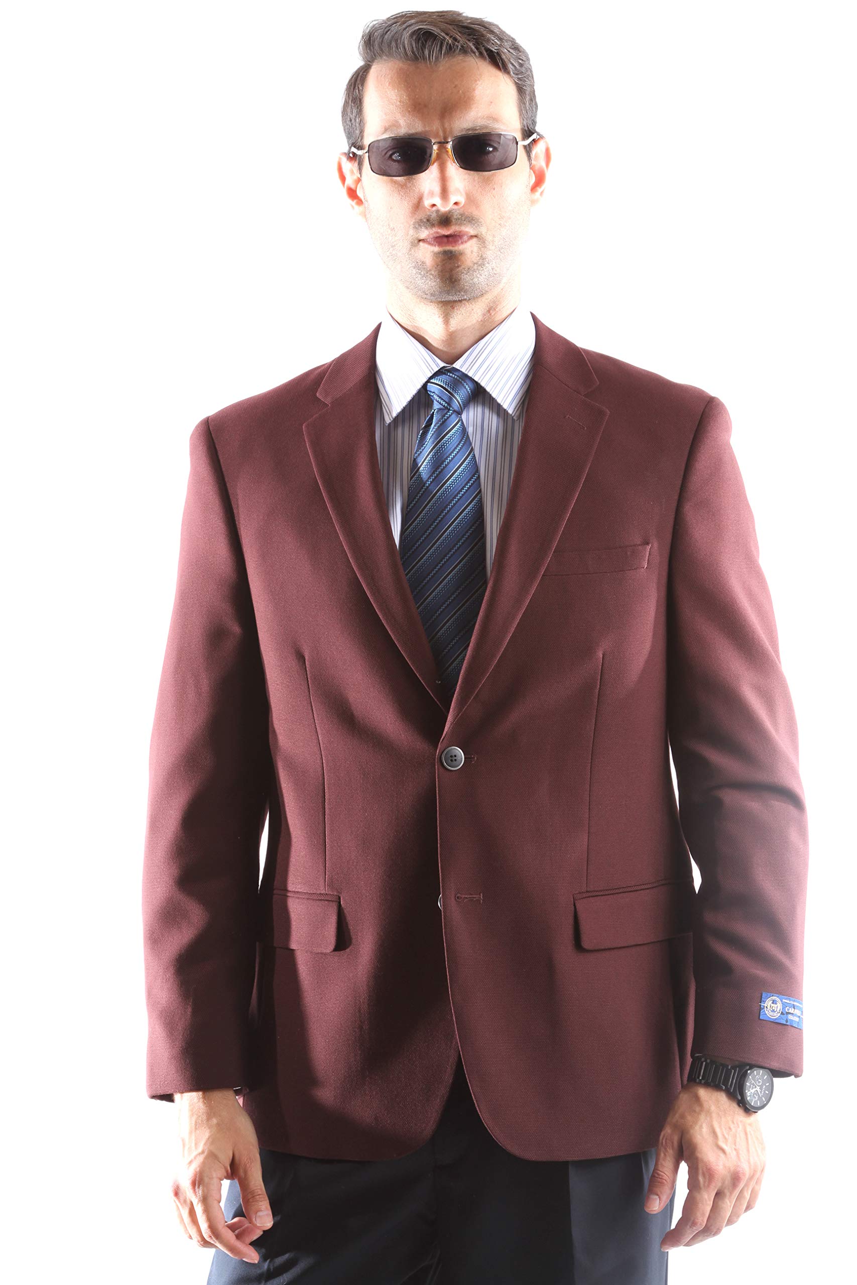 Premium Men's 150s Single Breasted 2-Button Blazer Jacket - Slim Fit Business Suit for Office, Weddings & Formal Events