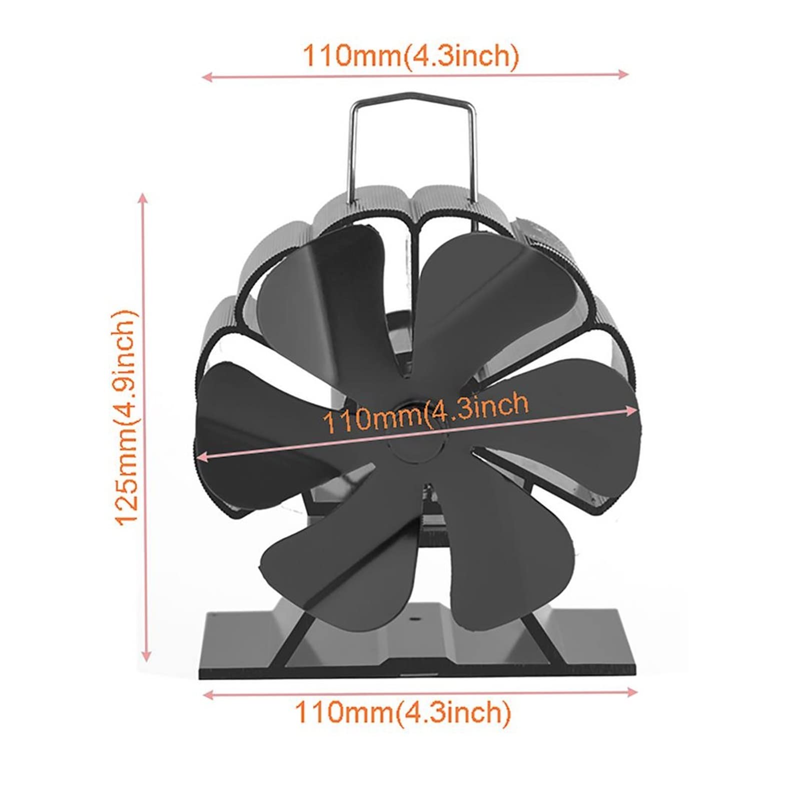 6 Blade Heat Powered Stove Fan - Silent Wood Stove Fan for Fireplace & Log Burner - Efficient Heat Distribution for Home Heating - Perfect for Living Rooms, Cabins & Off-Grid Spaces