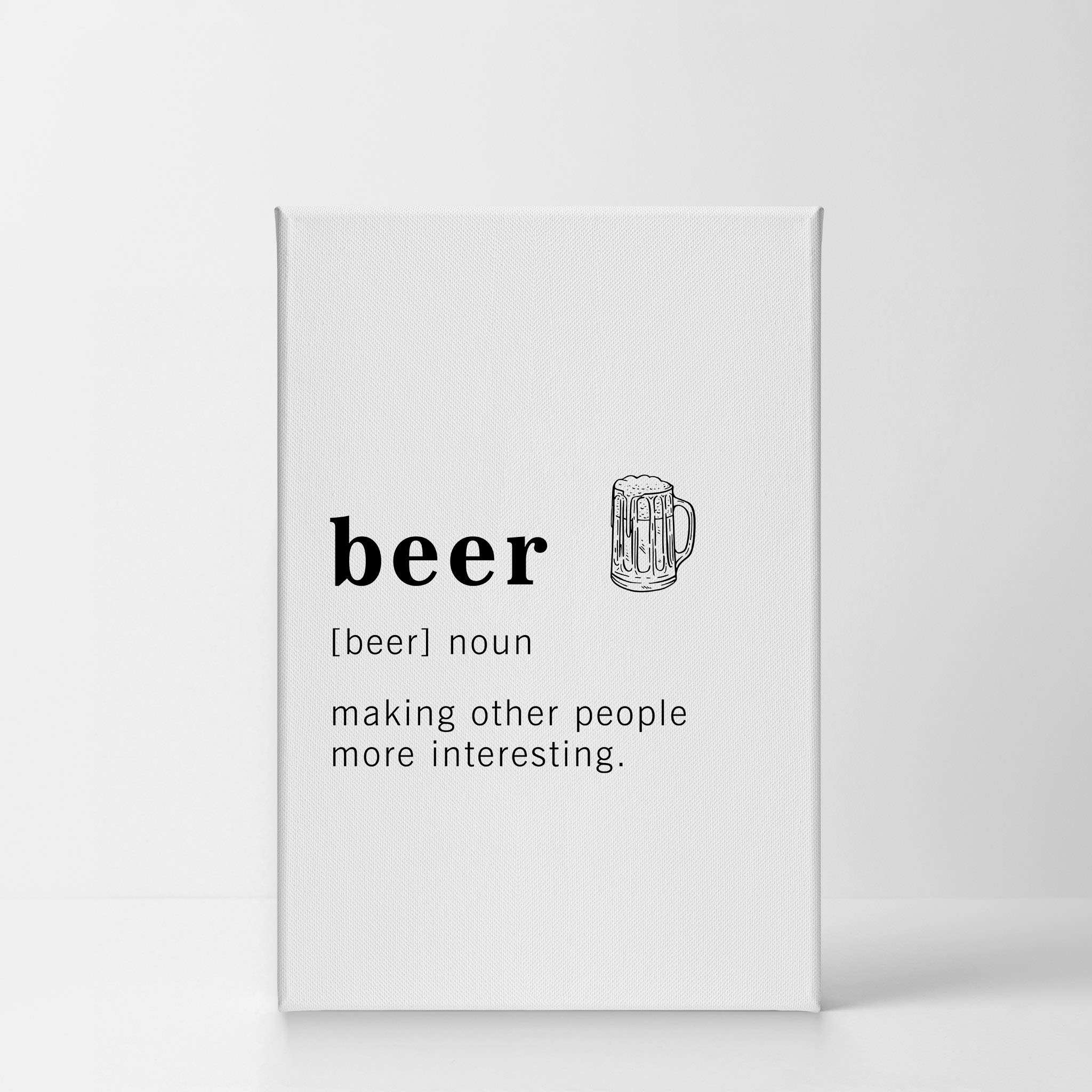Funny Noun Dictionary Definition of Beer Canvas Print - Inspirational Quote Wall Art for Office, Living Room, Bedroom & Bathroom - Ready to Hang Home Decor Made in USA (36x24) - Perfect for Man Cave, Bar Decor & Gifts for Beer Lovers