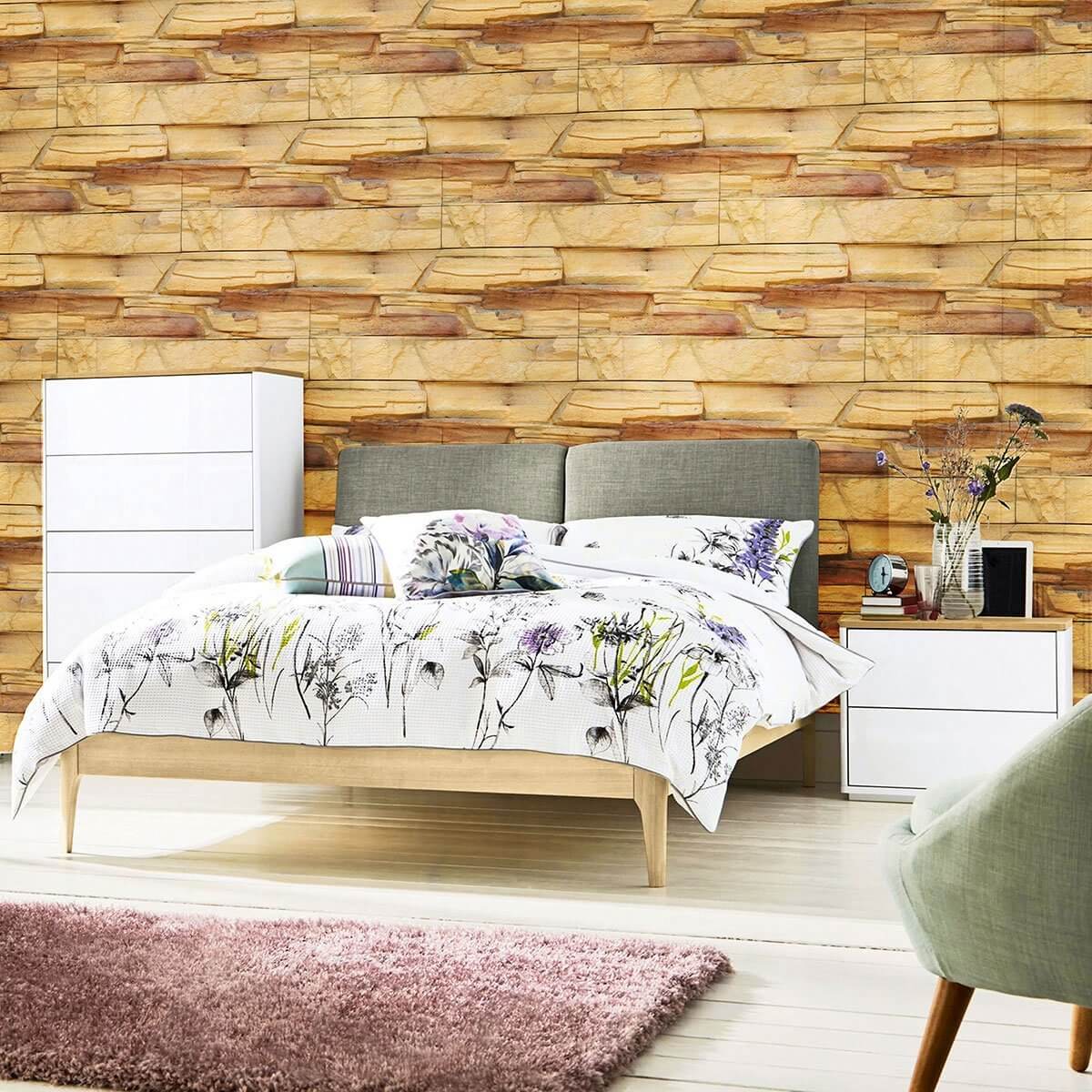 Tan and Brown Granite Texture Peel and Stick Removable Wallpaper - Self-Adhesive Decorative Wall Covering for Home Office, Kitchen Backsplash, and Accent Walls
