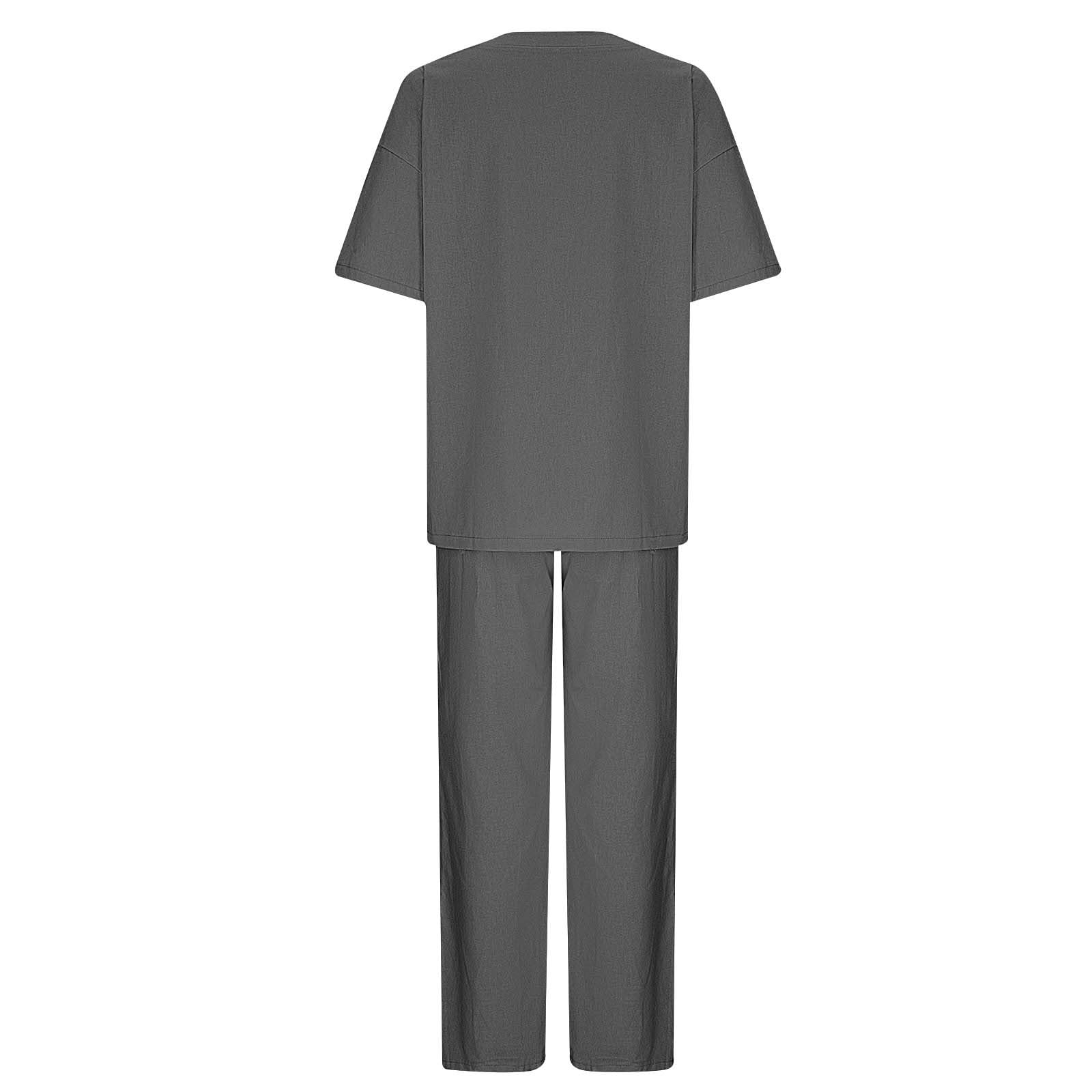 Women's 2 Piece Lounge Set - Short Sleeve Pullover Top & Wide Leg Pants Matching Loungewear Outfit | Soft Casual Tracksuit for Home, Yoga & Relaxation