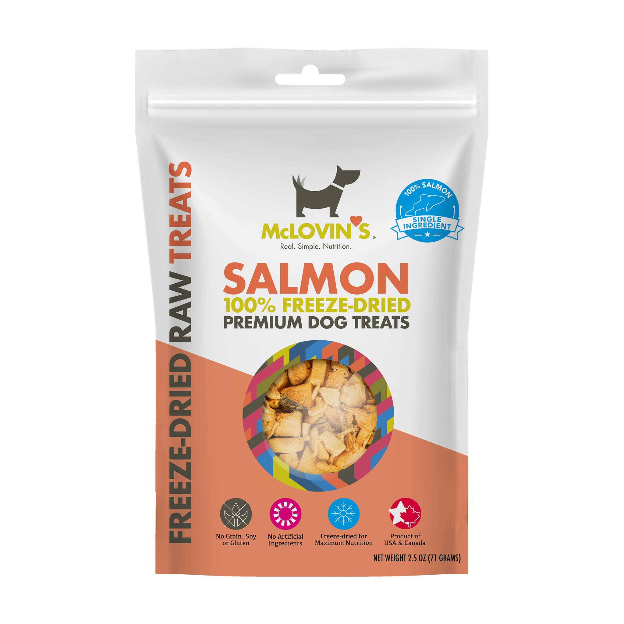 Premium Freeze-Dried Salmon Dog Treats - High-Protein, Grain-Free, All-Natural Training Rewards for Dogs - Made in USA - Healthy Snacks for Small & Large Breeds - Perfect for Training, Rewards & Dental Health - 2.5oz Pack