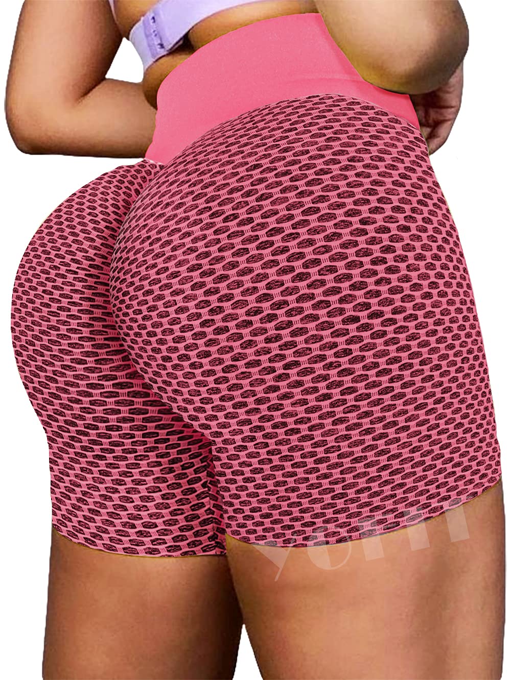 YOFIT Women's High Waist Yoga Pants - Butt Lifting Ruched Tummy Control Workout Leggings with Textured Booty Design | Perfect for Gym, Running, Pilates & Lounge Wear