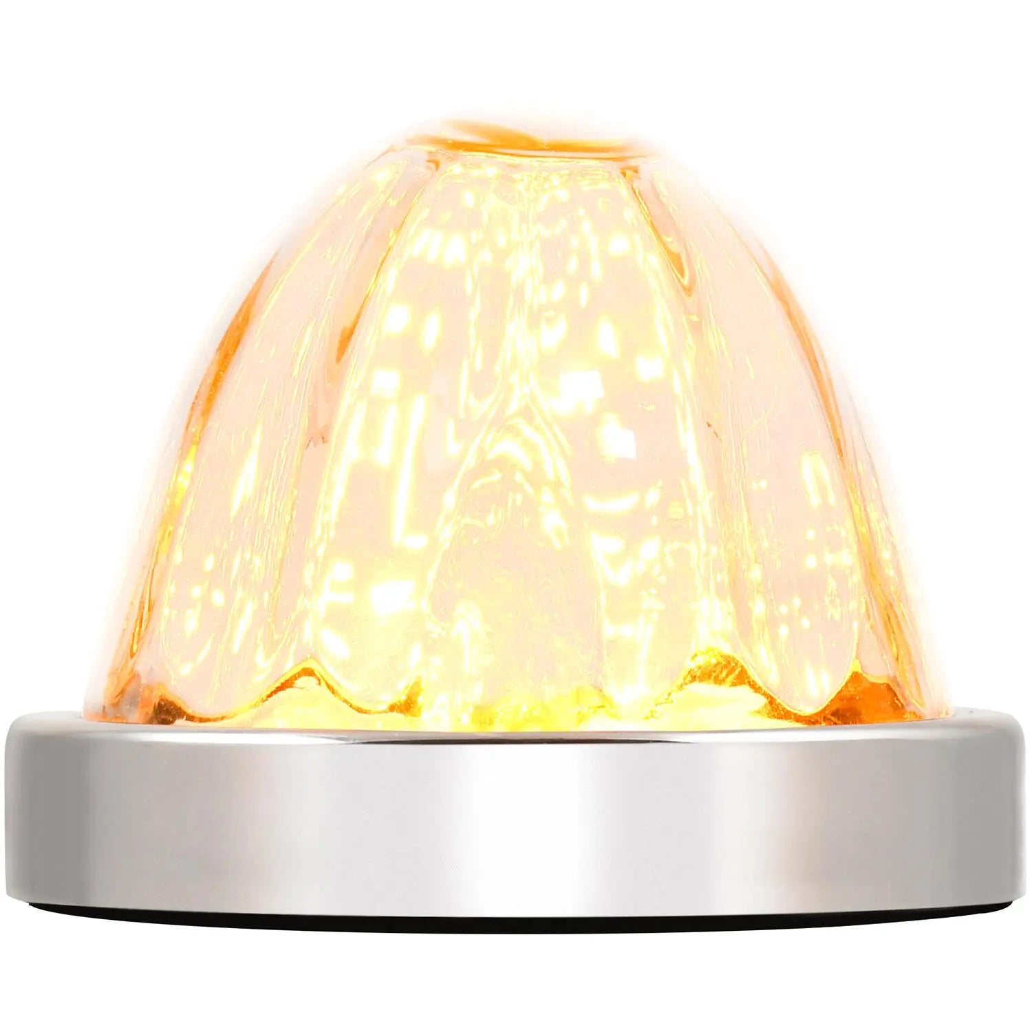 Classic Clear Amber LED Watermelon Light with Glass Lens - Perfect for Halloween Decor, Party Lighting, and Home Garden Ambiance
