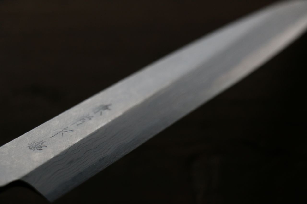 Premium Kanetsune White Steel 11-Layer Damascus Japanese Sushi & Sashimi Knife 210mm - Authentic Shitan Handle - Professional Chef's Knife for Sushi Preparation, Meat Slicing & Kitchen Cooking
