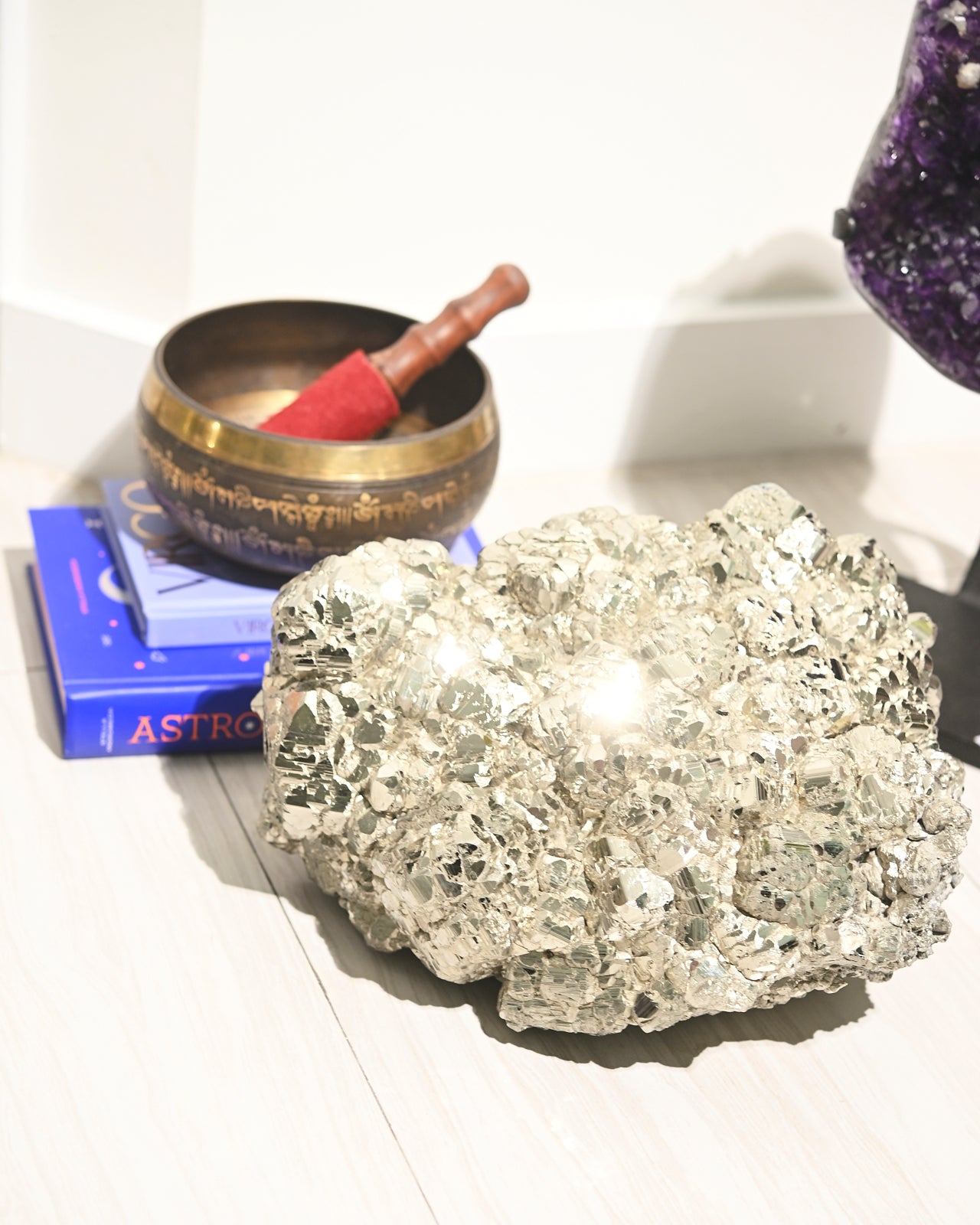 44lb Natural Pyrite Cluster - Large Raw Pyrite Specimen for Mineral Collectors & Home Decor | Perfect for Display, Healing Crystals & Feng Shui Decorations