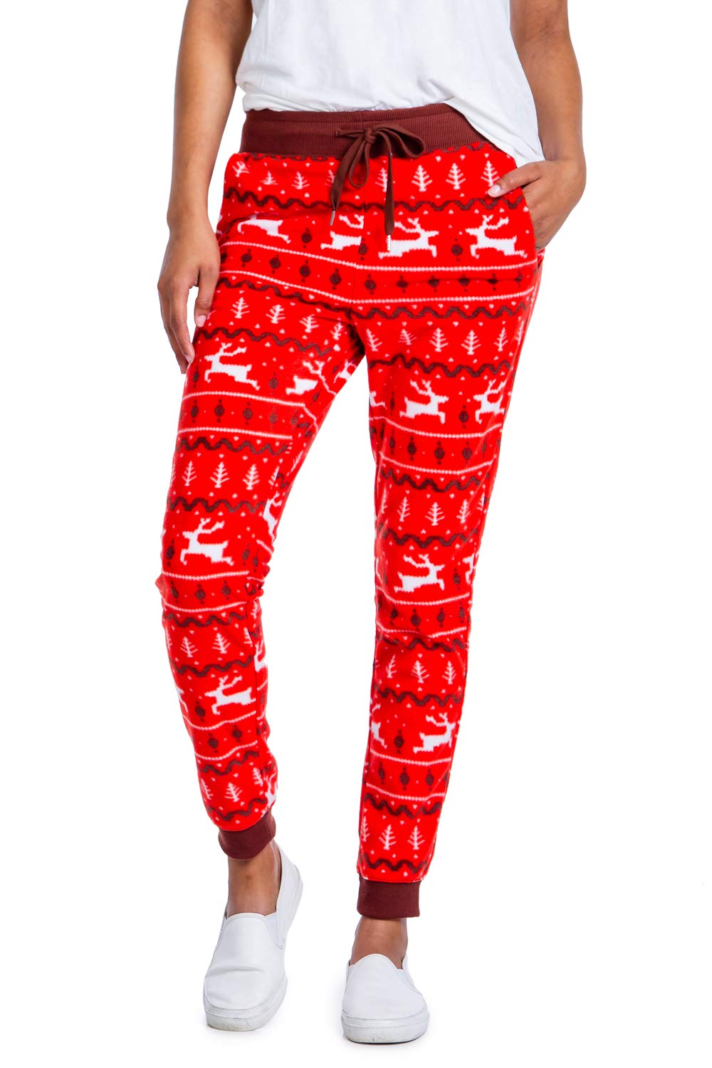 Women's Christmas Joggers by Tipsy Elves - Festive Holiday Sweatpants with Classic Winter Designs - Perfect for Cozy Winter Nights & Holiday Gatherings