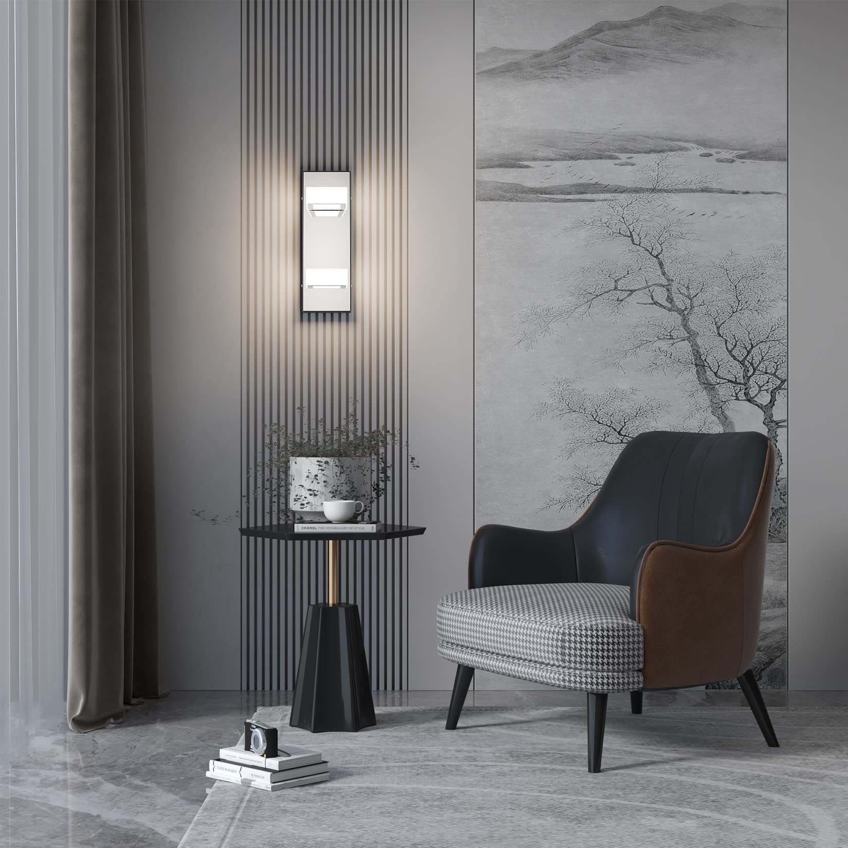 Ralbay Modern Chrome Vanity Light - 2-Light Acrylic Stainless Steel Bathroom Lighting Fixture with LED (4500K Natural White) - Perfect for Bathroom, Powder Room & Dressing Area Vanity Mirror Lighting
