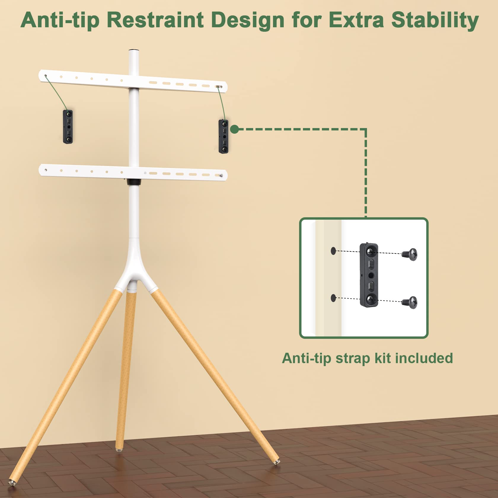 Adjustable Easel TV Stand with Tripod Base for 45-65