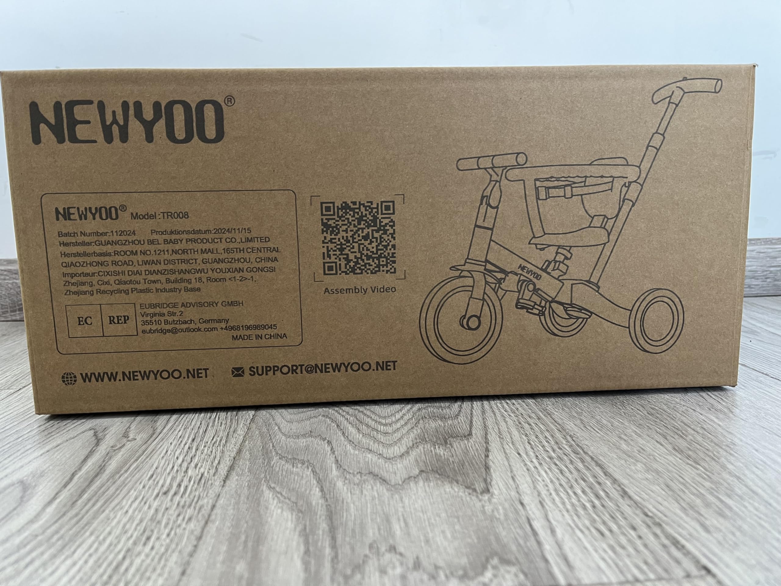 Newyoo TR008 5-in-1 Toddler Tricycle with Push Handle - Convertible Kids Trike for 1-3 Year Old Boys & Girls | Safe Push Bar, Balance Bike Conversion | Perfect Birthday Gift & Outdoor Play Toy (Cream) - Ideal for Park Rides, Backyard Fun & Learning to Ride