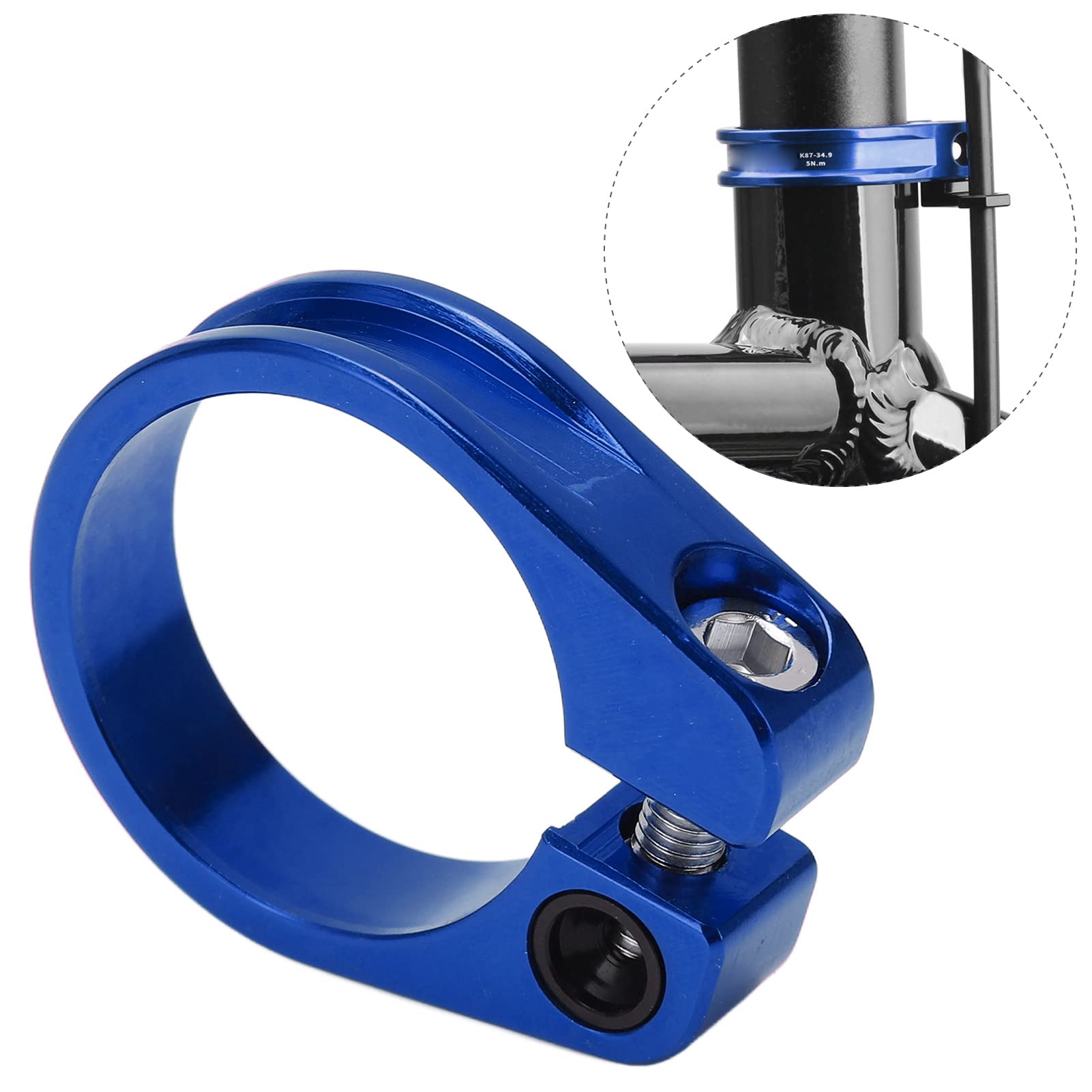 Aluminum Alloy Bike Seat Post Clamp 31.8mm Quick Release - Mountain & Road Bike Seatpost Collar - Durable Lightweight Cycling Accessory (Blue) | Perfect for Commuting, Racing & Trail Riding