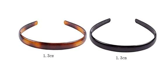 Fashion Alley 2-Pack Black & Brown Wavy Plastic Hair Combs - Shine Headbands with Teeth for Girls & Women | Perfect for Styling, Updos, and Everyday Hair Accessories