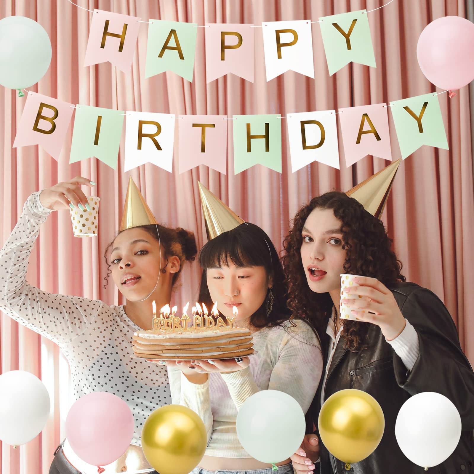 Happy Birthday Banner & Balloons - 12