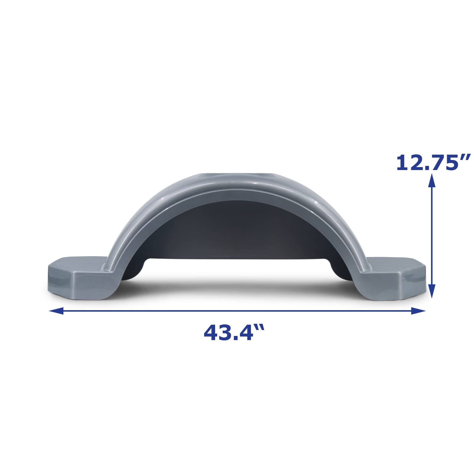 Heavy-Duty Silver Plastic Boat Trailer Fender with Steps - 9.7