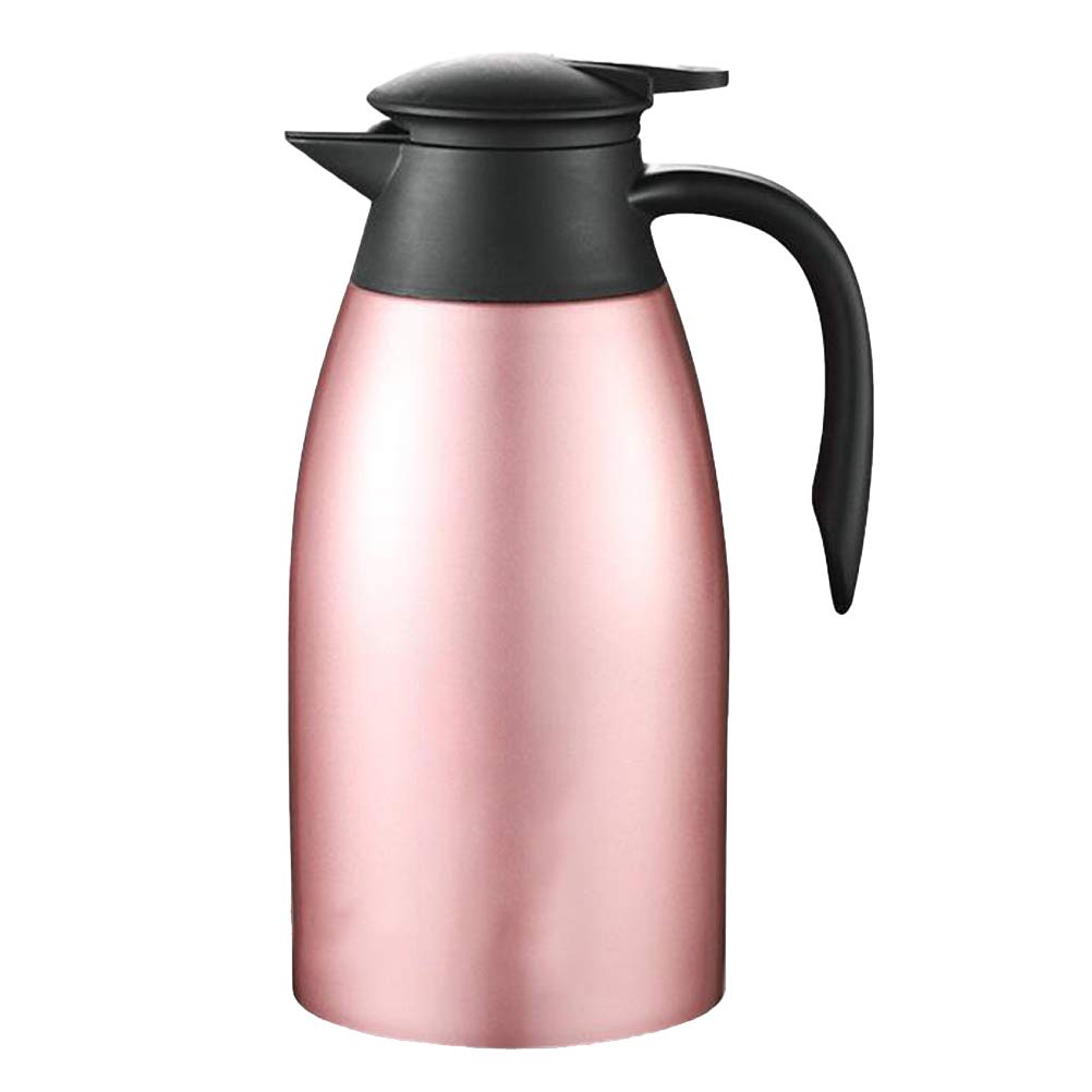 DOITOOL 2L Stainless Steel Vacuum Insulated Coffee Pot - Rose Gold Thermal Carafe for Hot & Cold Beverages - Perfect for Home, Office, and Outdoor Use