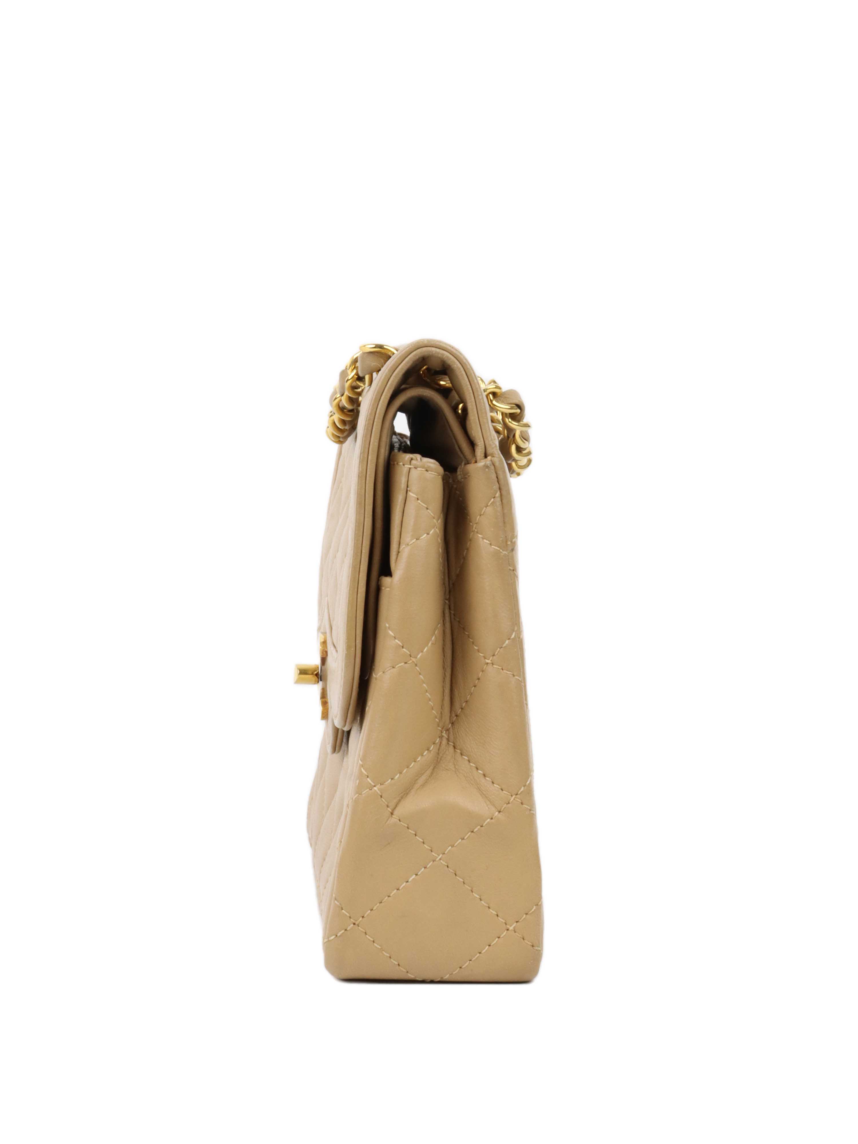 Vintage Chanel Two-Tone Beige Flap Bag - Classic Luxury Handbag for Women | Perfect for Evening Events, Date Nights & Special Occasions