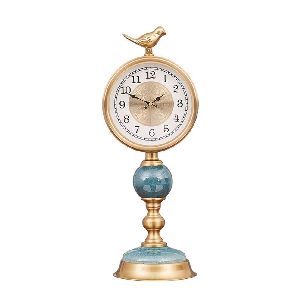 Vintage Retro Desk Clock - Classic Gold Table Clock for Office, Bedroom & Mantel (49X19CM) | Perfect for Home Decor, Gift & Time Management