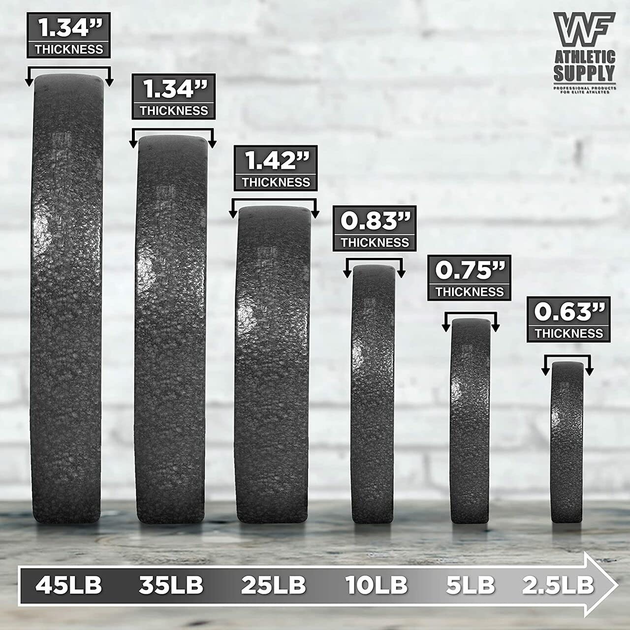 WF Athletic Supply 290lb, 300lb & 555lb 2-Inch Olympic Grip Plates Set with 7ft Olympic Barbell - Strength Training, Weightlifting, Bodybuilding & Powerlifting Equipment for Home Gym & CrossFit Workouts