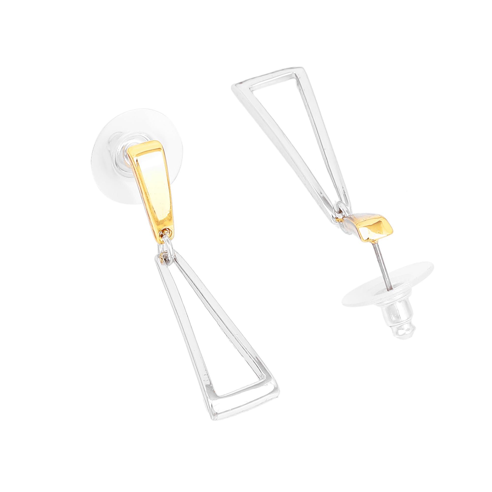 Stylish Gold & Rhodium Plated Designer Dangler Earrings for Women and Girls - Elegant Fashion Jewelry for Parties, Weddings & Special Occasions