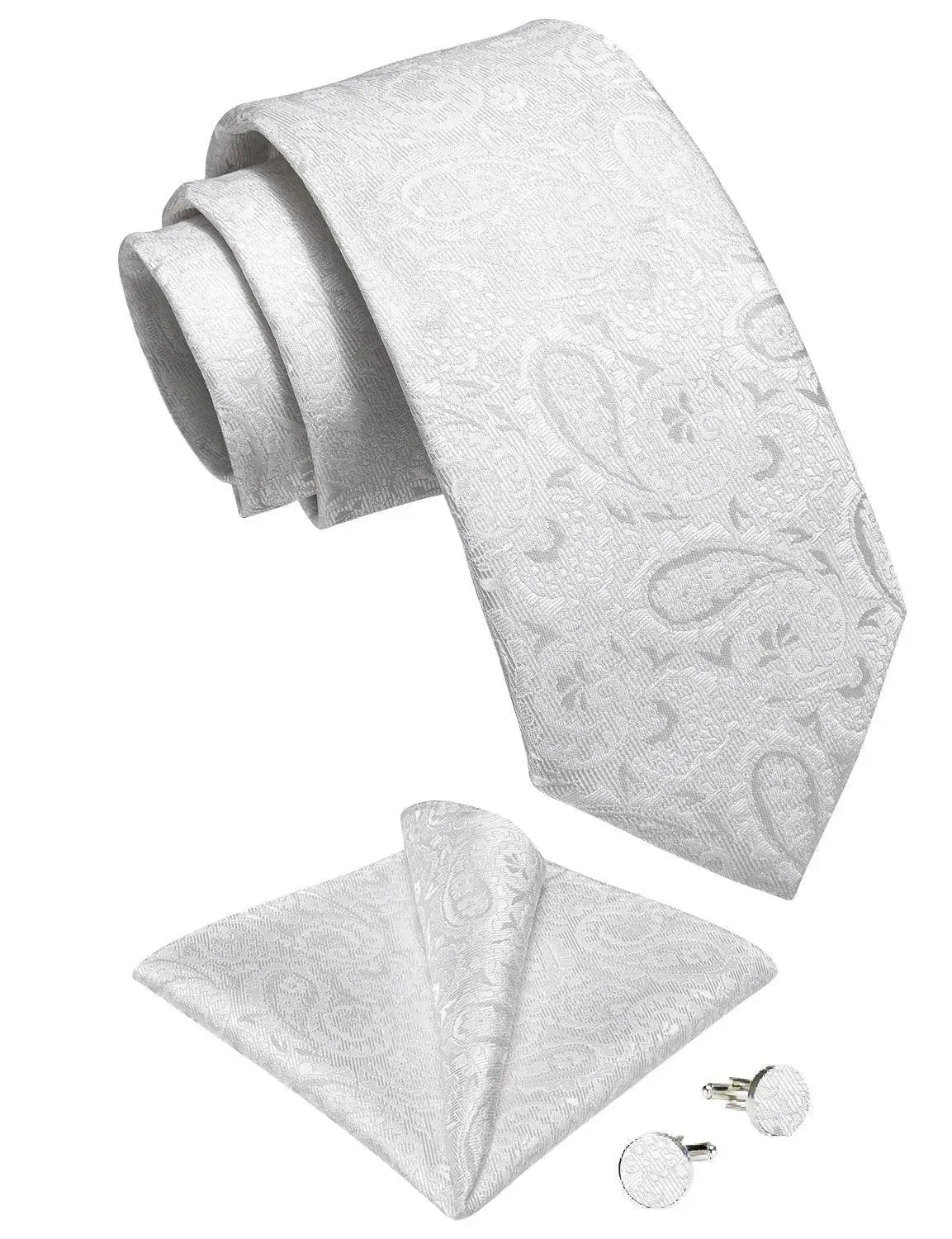 Premium Paisley Silk Necktie Set for Men - Elegant Formal & Business Attire - Perfect for Weddings, Office & Special Occasions
