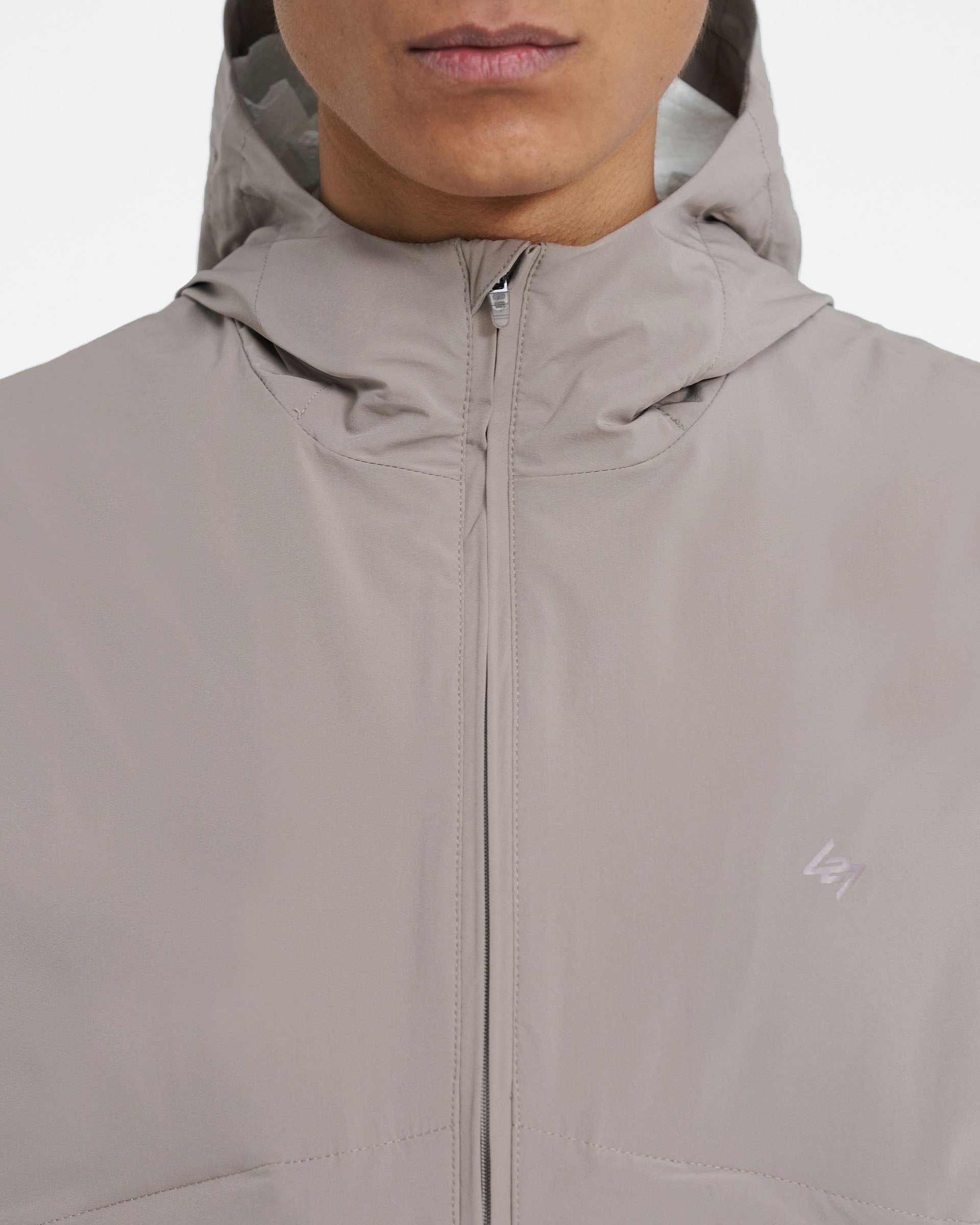 247 Hooded Training Jacket for Men & Women - Lightweight Cinder Grey Workout Jacket with Zipper Pockets - Perfect for Gym, Running & Outdoor Sports
