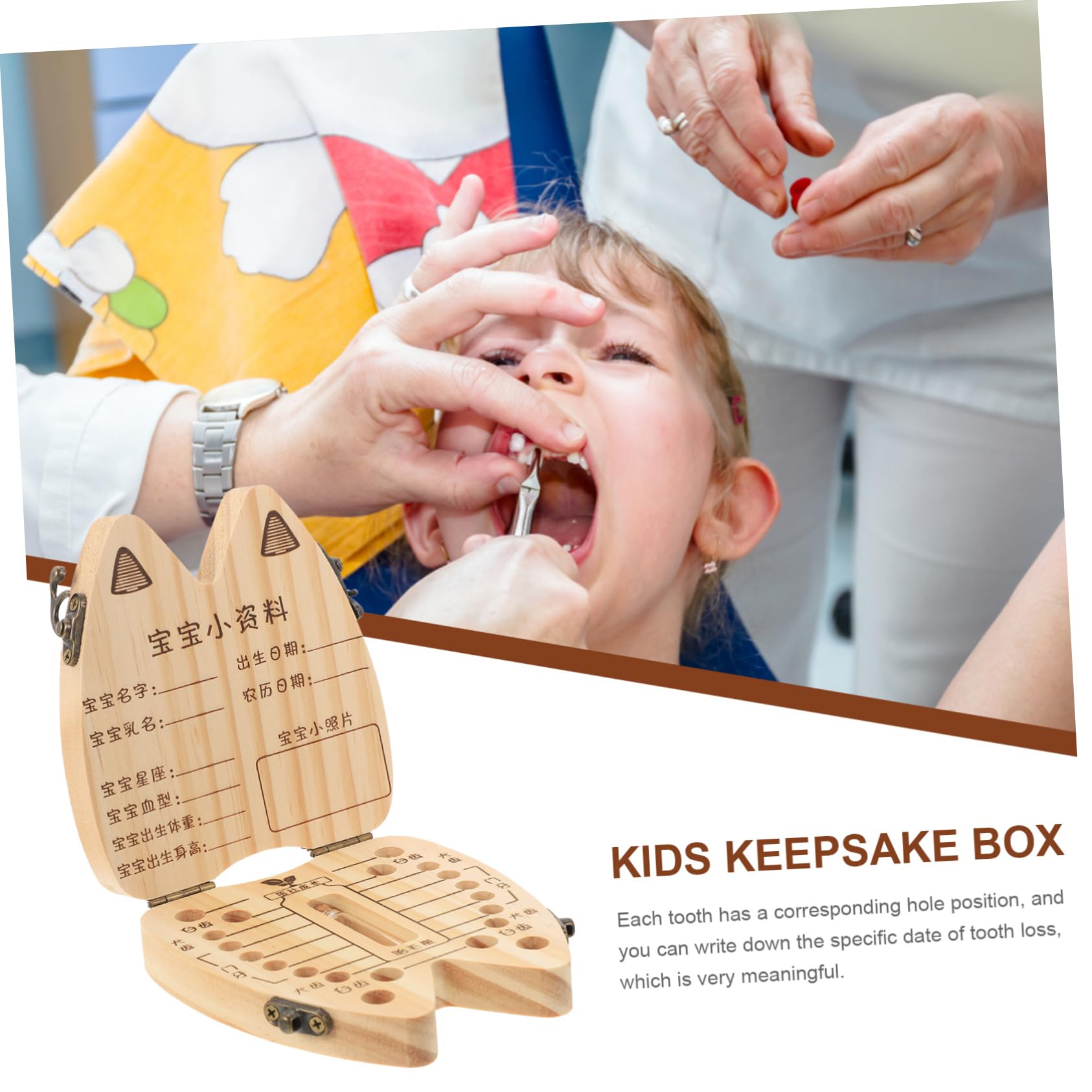 iFundom 4-Pack Kids Tooth Fairy Keepsake Box - Wooden Baby Teeth Storage Organizer for Boys & Girls - Perfect for Wig Making, First Tooth Loss, and Memory Preservation