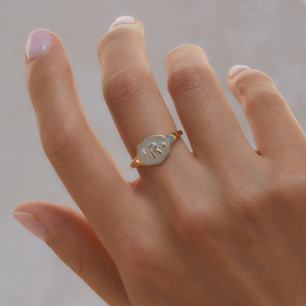 Athena Initial Ring - Personalized Silver Name Ring for Women, Custom Engraved Jewelry Gift - Perfect for Birthdays, Anniversaries & Everyday Wear