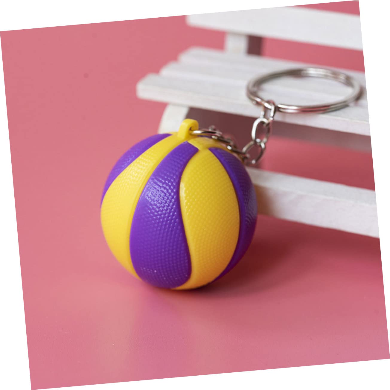 PAMINGONO Sports Ball Keychain - Volleyball Key Holder Keyring for Handbag, Backpack, Gym Bag - Perfect for Sports Enthusiasts & Team Gifts
