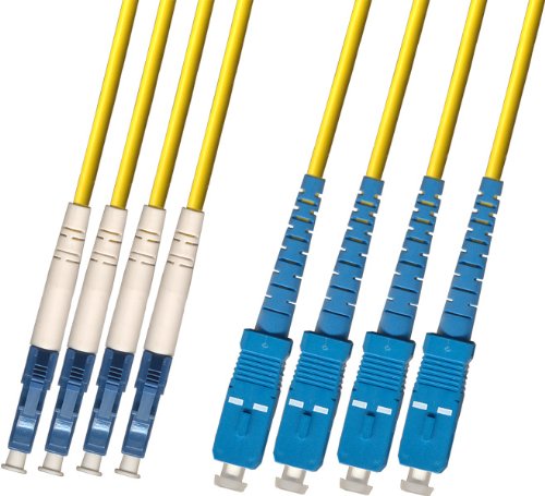 RiteAV Direct Burial Outdoor LC-SC 4-Strand Single Mode Fiber Optic Cable (9/125) 20M - High-Speed Data Transmission for Network Installations, CCTV Systems & Telecom Applications
