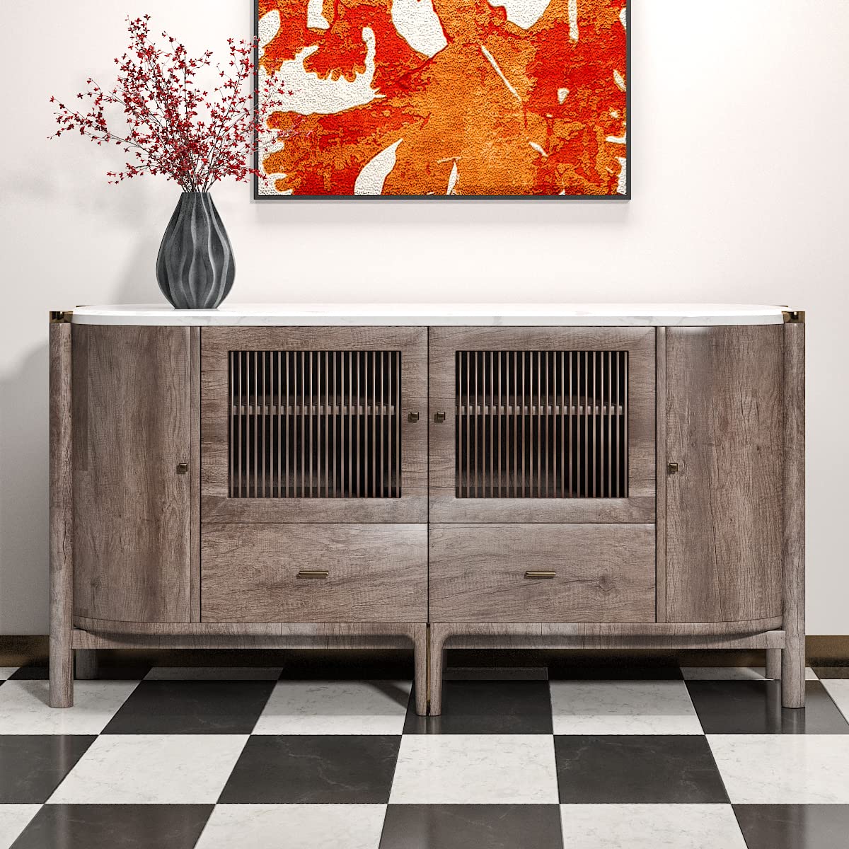 AbaBoorty 85''x15.8'' Classic Gray Oak Wood Peel and Stick Wallpaper - Waterproof Removable Vinyl Contact Paper for Countertops, Cabinets, Shelves - Perfect for Kitchen, Bathroom & Furniture Makeover