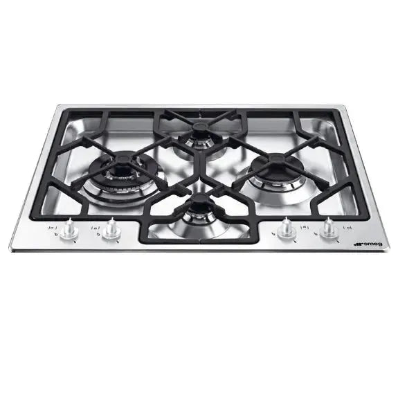 Smeg 60cm Classic 4 Burner Gas Cooktop - Stainless Steel Stovetop for Modern Kitchens | Perfect for Home Cooking & Entertaining