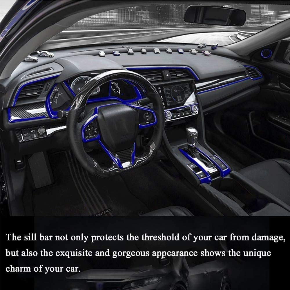 Carbon Fiber & ABS Plastic Gear Shift Panel Trim Cover for 2016-2021 Honda Civic 10th Gen - Automatic Transmission Interior Upgrade (Blue) | Enhance Your Car's Style & Driving Experience