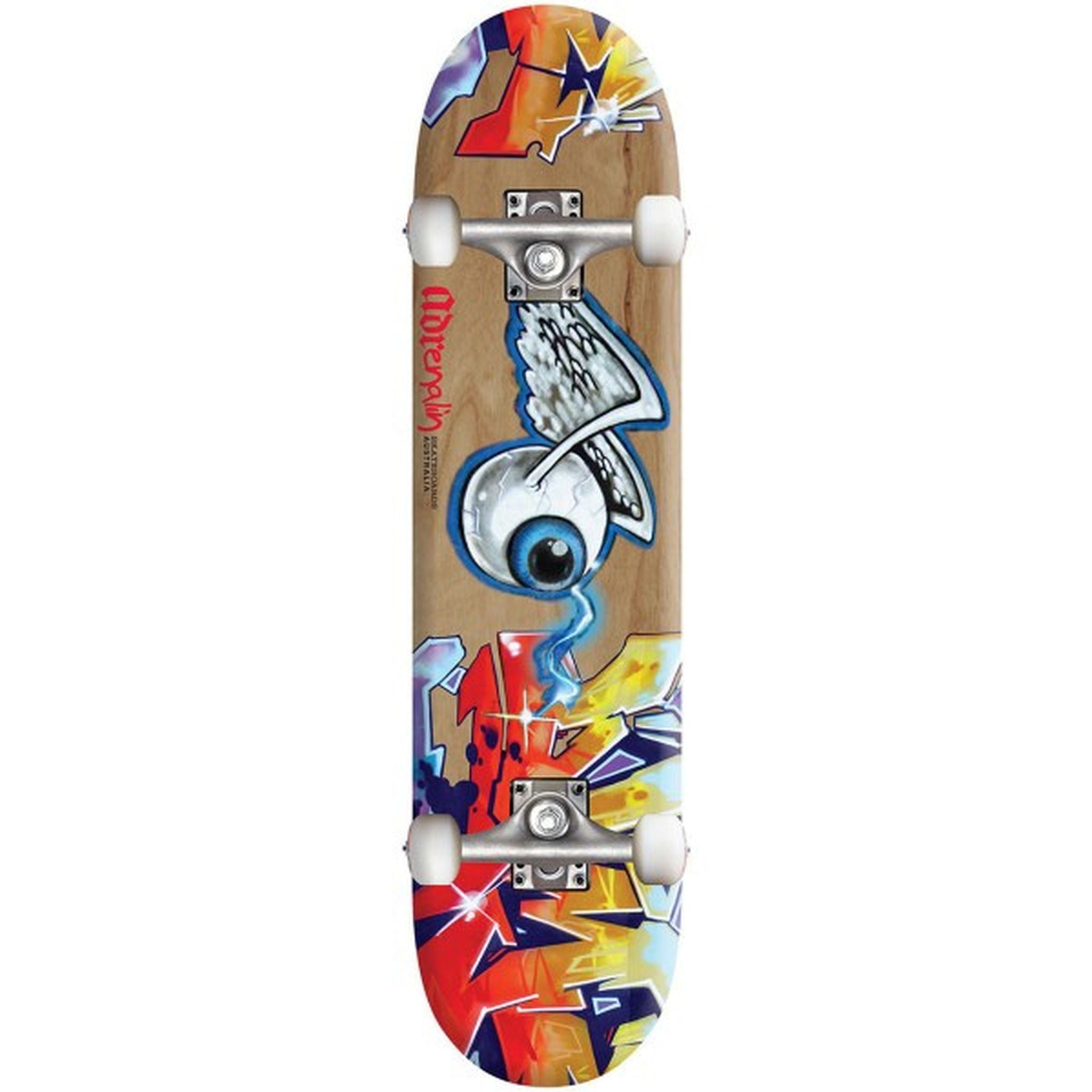 Adrenalin Halfpipe Eyeball Skateboard - High Performance Skateboard for Street & Park Riding - Perfect for Tricks, Vert Ramps & Skatepark Sessions