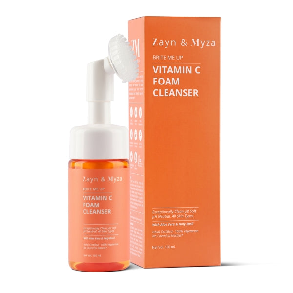 ZM Zayn & Myza Vitamin C Foaming Face Wash 100ml - Brightening & Hydrating Cleanser for Glowing Skin - Perfect for Morning & Night Skincare Routine