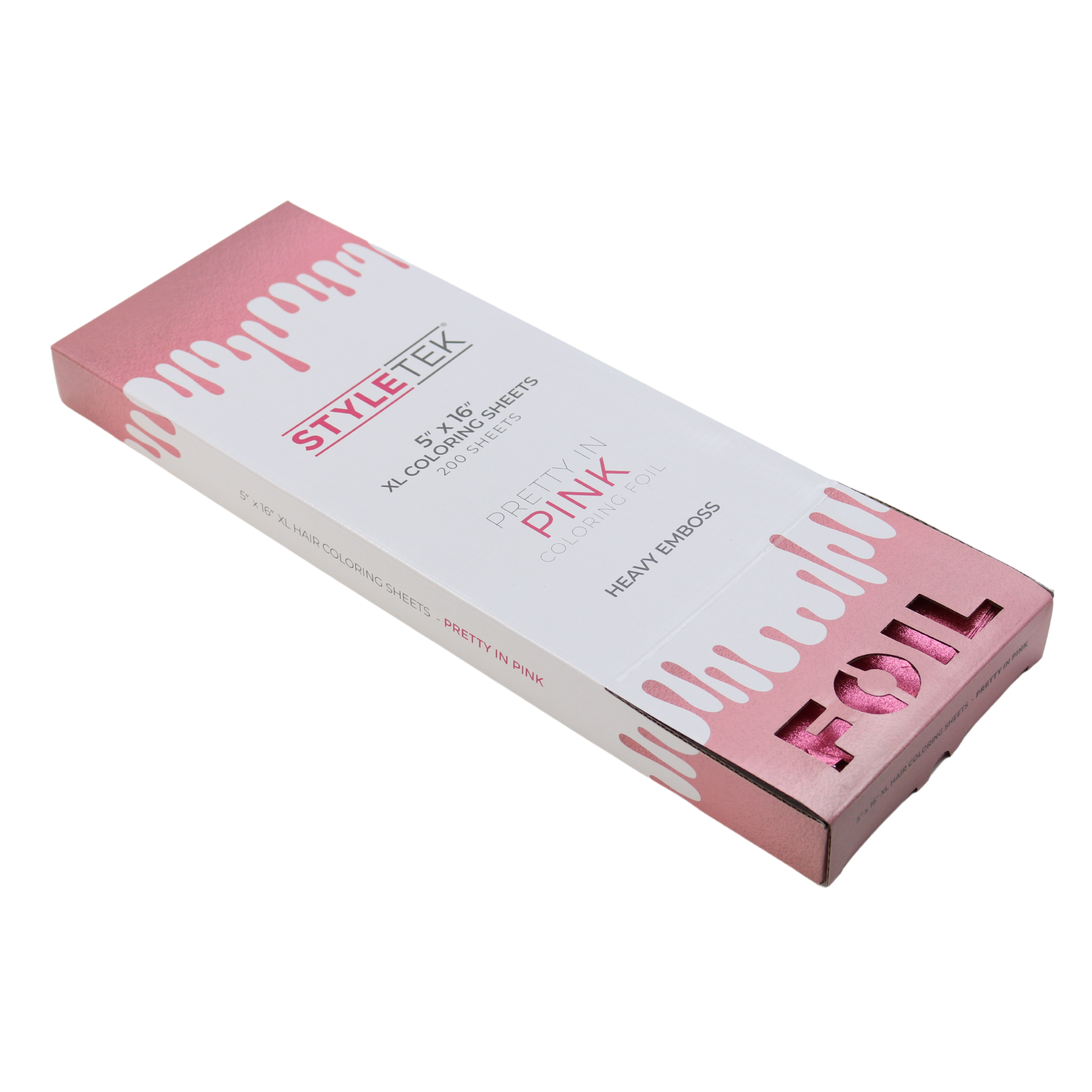 Styletek 5x16 XL Hair Coloring Foil for Balayage Highlights - Pretty in Pink (100 Sheets) | Professional Salon-Grade Bleaching & Coloring Foil for At-Home & Salon Use