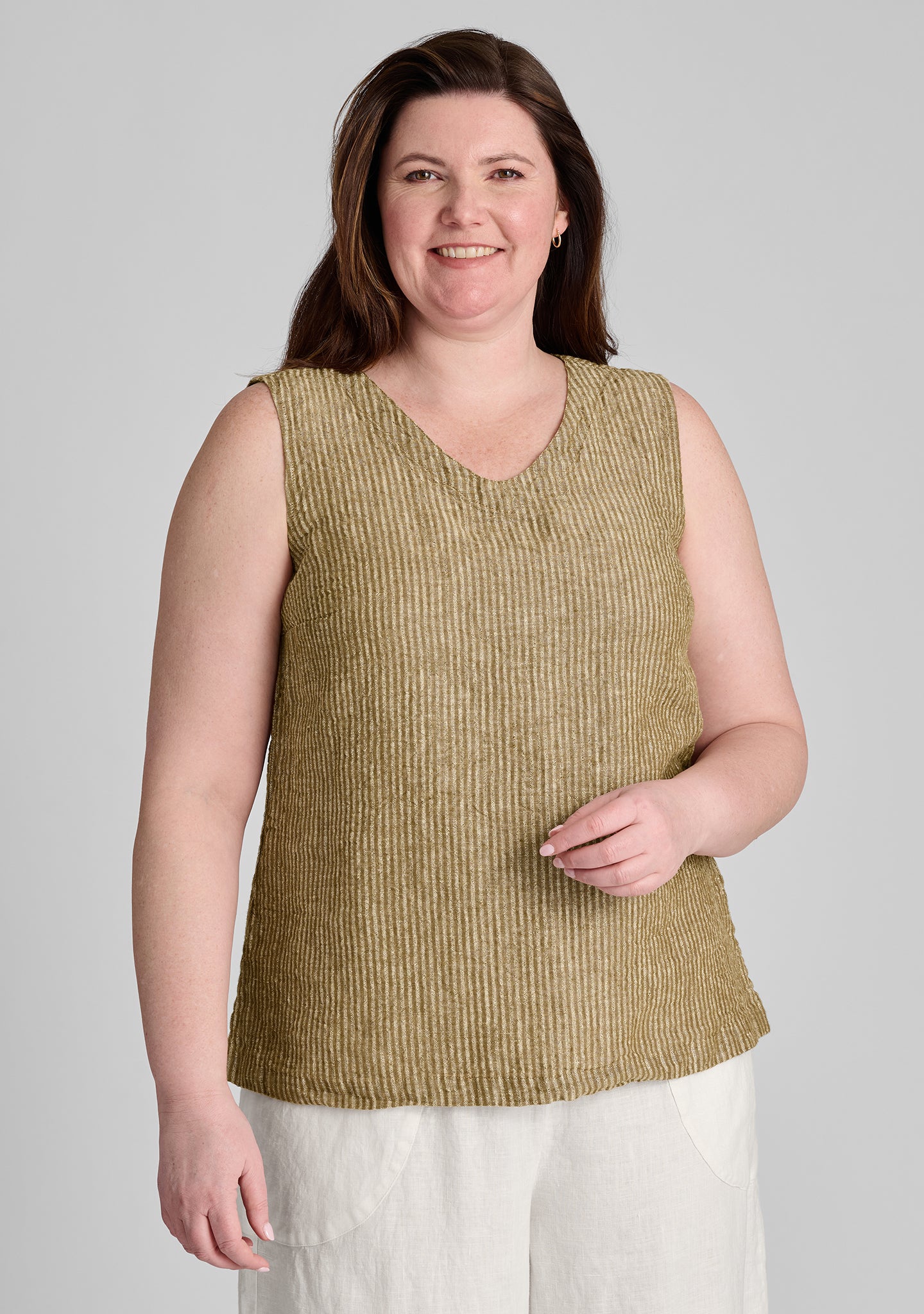 Gem Tank Linen Tank Top for Women - Breathable Summer Casual Sleeveless Shirt - Perfect for Beach, Yoga, and Everyday Wear