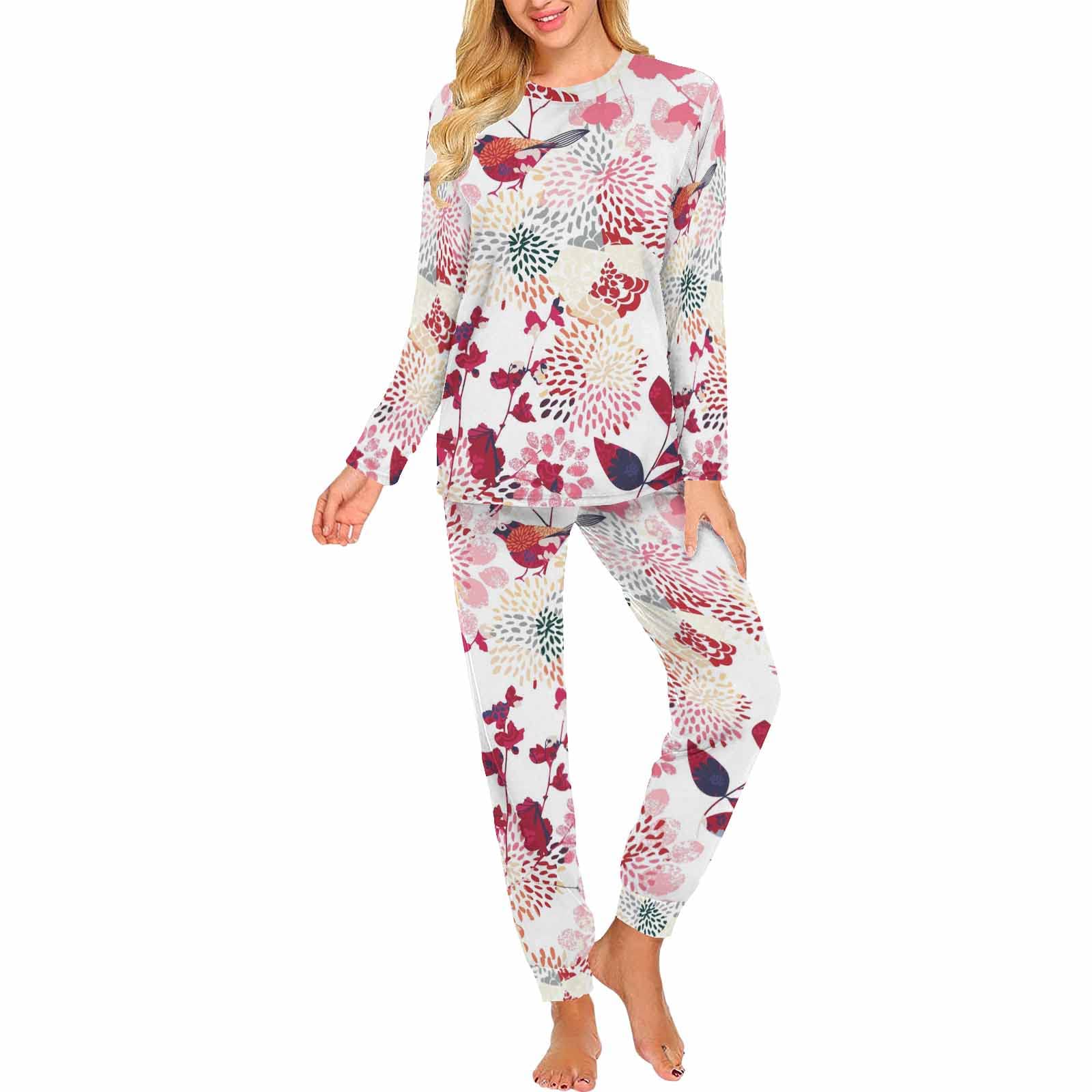InterestPrint Lucky Fortune Tree Women's 2-Piece Sleepwear Set - Soft Sweatshirt & Comfortable Joggers Pajamas | Cozy Loungewear for Relaxing at Home, Sleepovers & Spa Nights