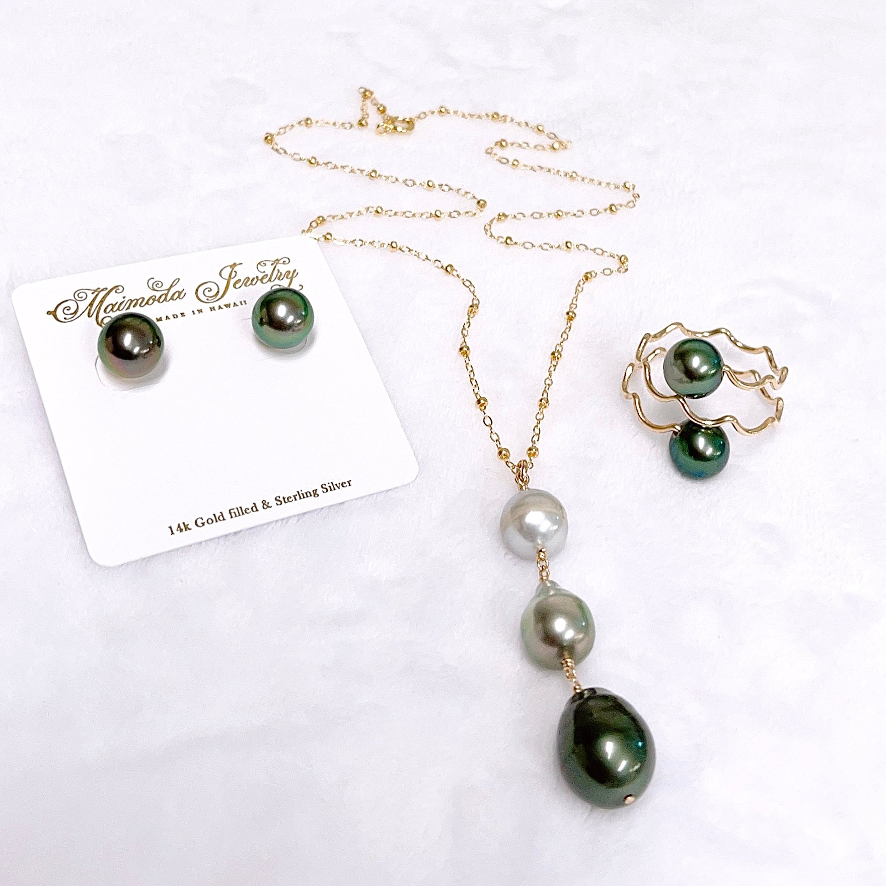 RAYE Tahitian Pearl Necklace (N403) - Elegant Jewelry for Women, Perfect for Weddings, Parties & Special Occasions