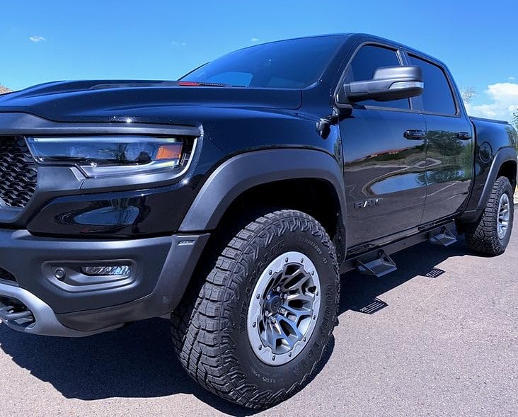 ICI Aluminum Side Steps Compatible with 2019-2022 Dodge Ram 1500 Crew Cab - Durable Alumilite Step Rails for Easy Entry & Exit | Perfect for Off-Roading, Truck Accessories & Heavy-Duty Use
