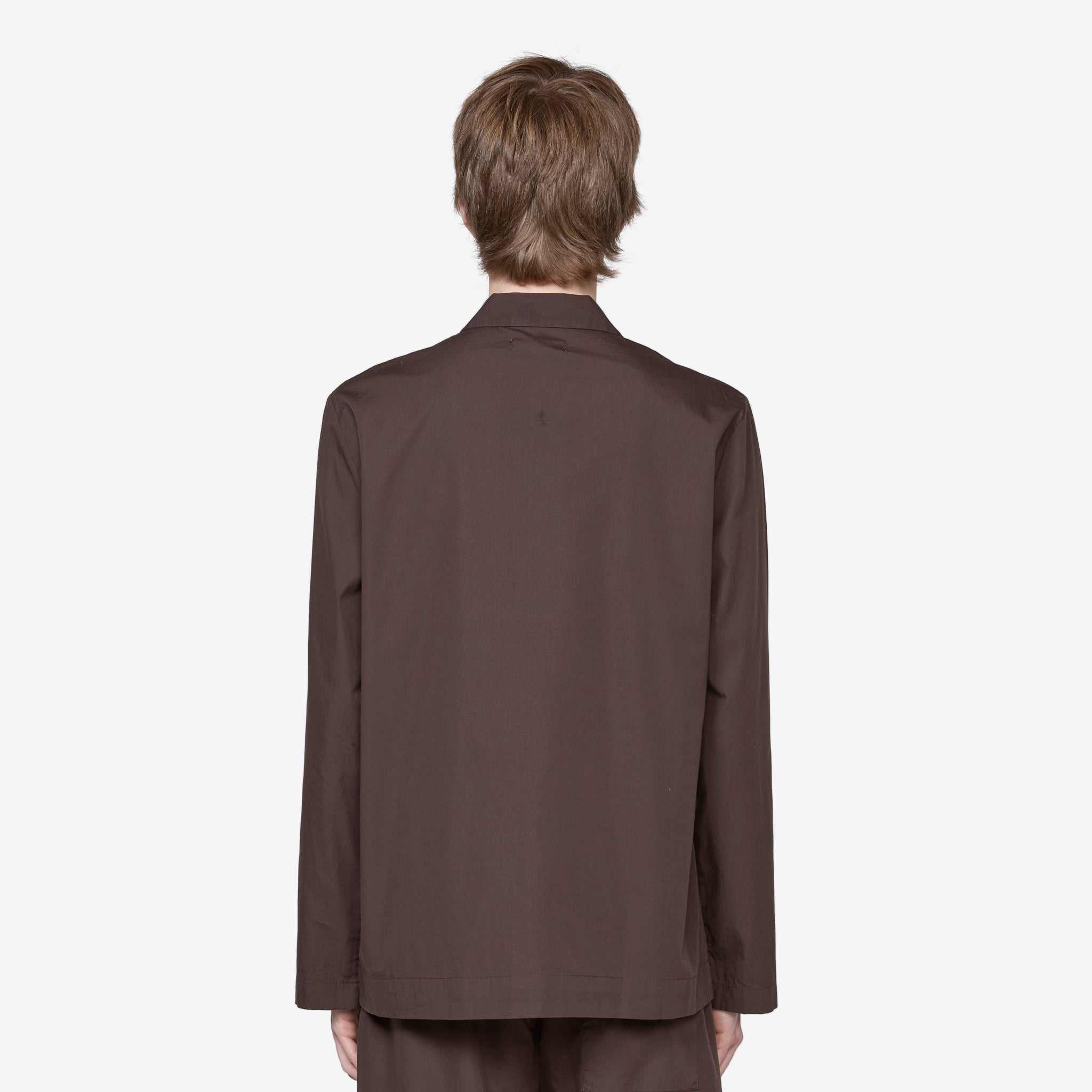 Premium Cotton Poplin Pajama Shirt in Coffee Brown - Soft & Breathable Sleepwear for Men & Women - Perfect for Lounging, Bedtime & Relaxing at Home