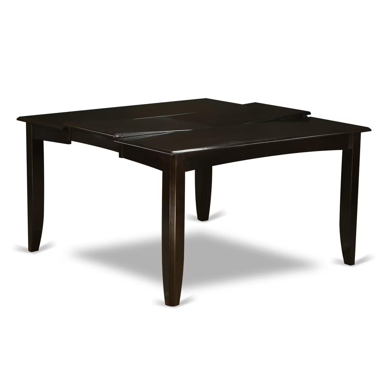 East West Furniture PFBO5-CAP-W 5-Piece Cappuccino Dining Set with Square Table (54x54 Inch) & 4 Chairs, Butterfly Leaf Extension - Perfect for Small Kitchens, Breakfast Nooks & Compact Dining Spaces